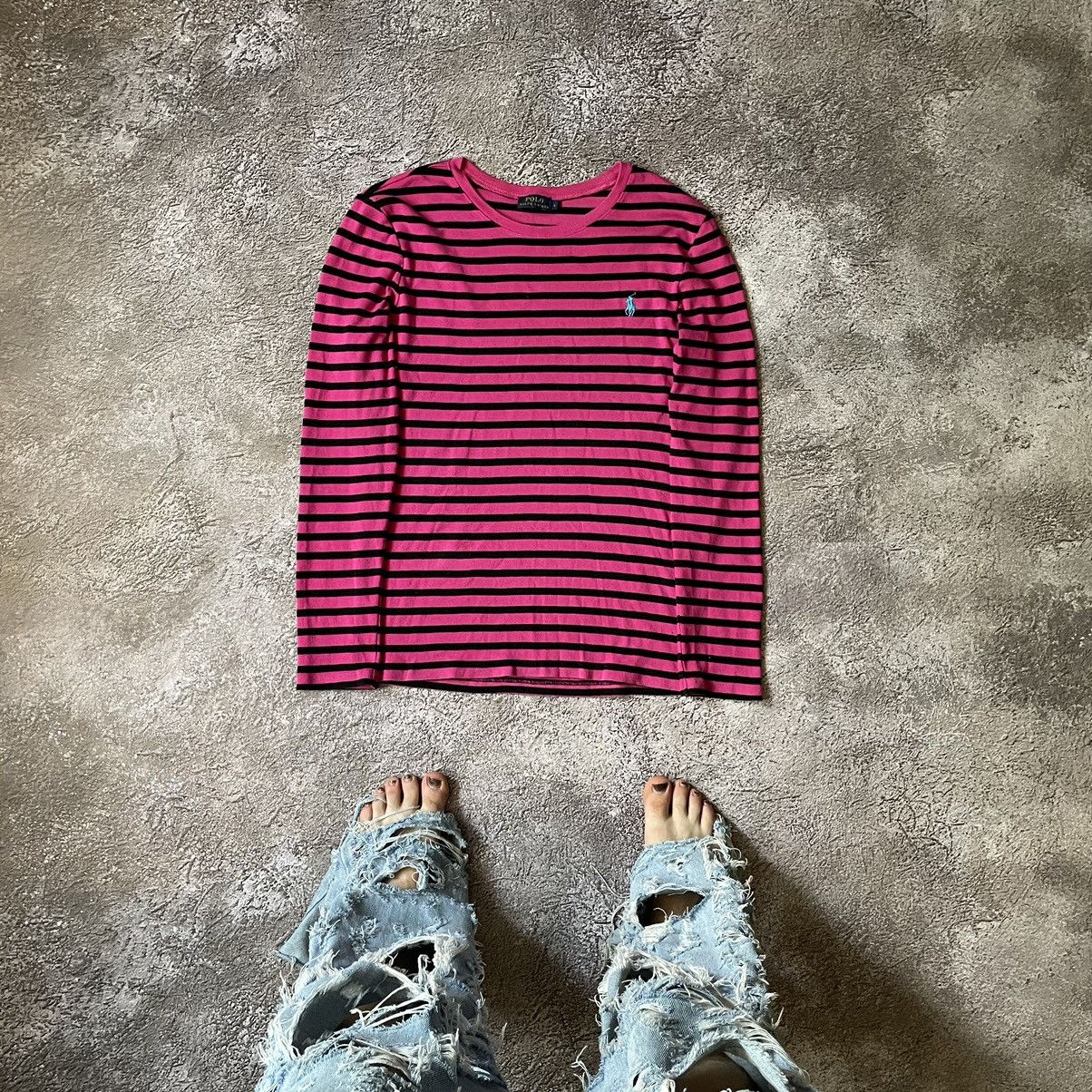 Vintage 90’s Ralph Lauren pink striped long sleeve top