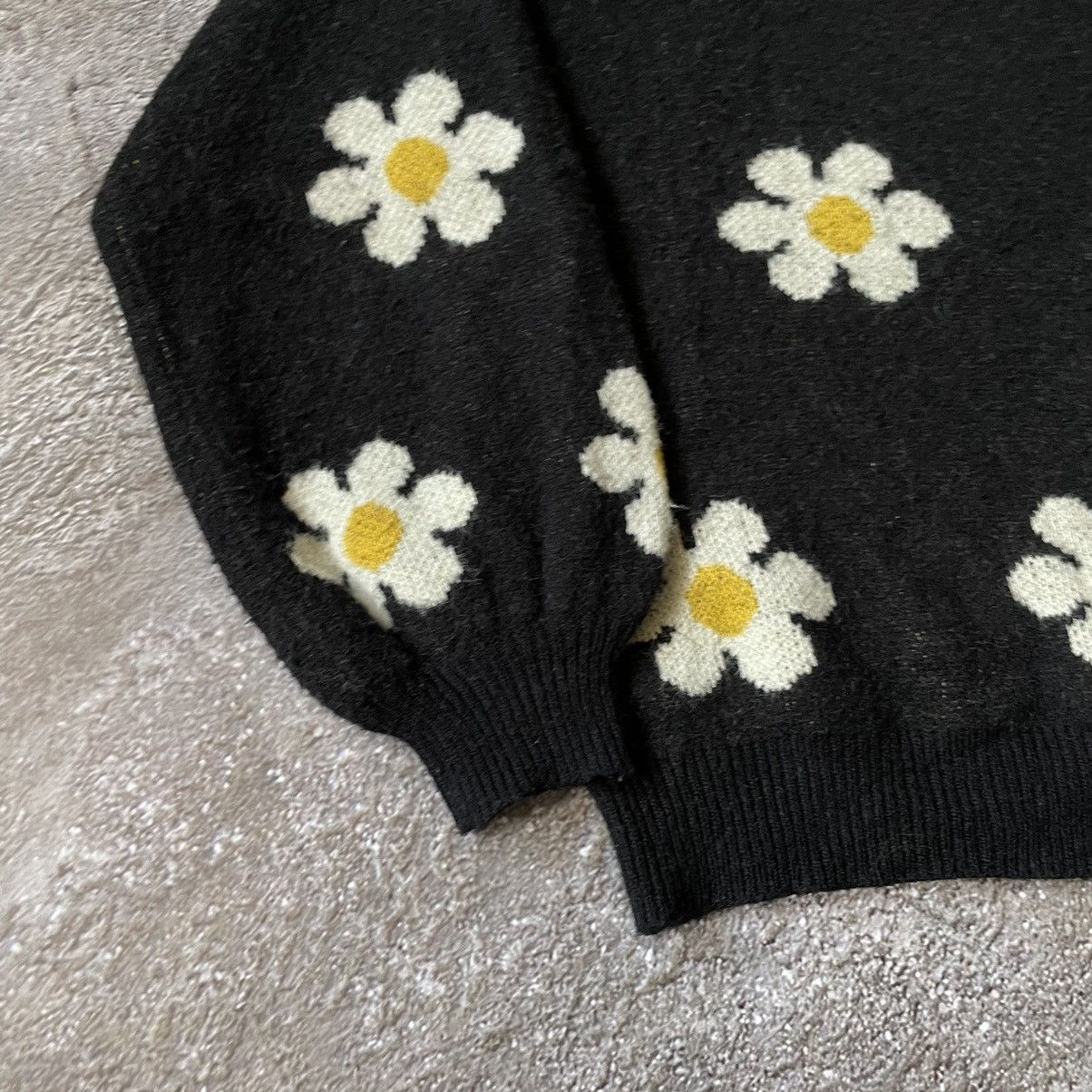 Vintage Vintage Y2K Black Floral Knit Sweater Indie Coquette Slim M Size US M / EU 48-50 / 2 - 4 Thumbnail