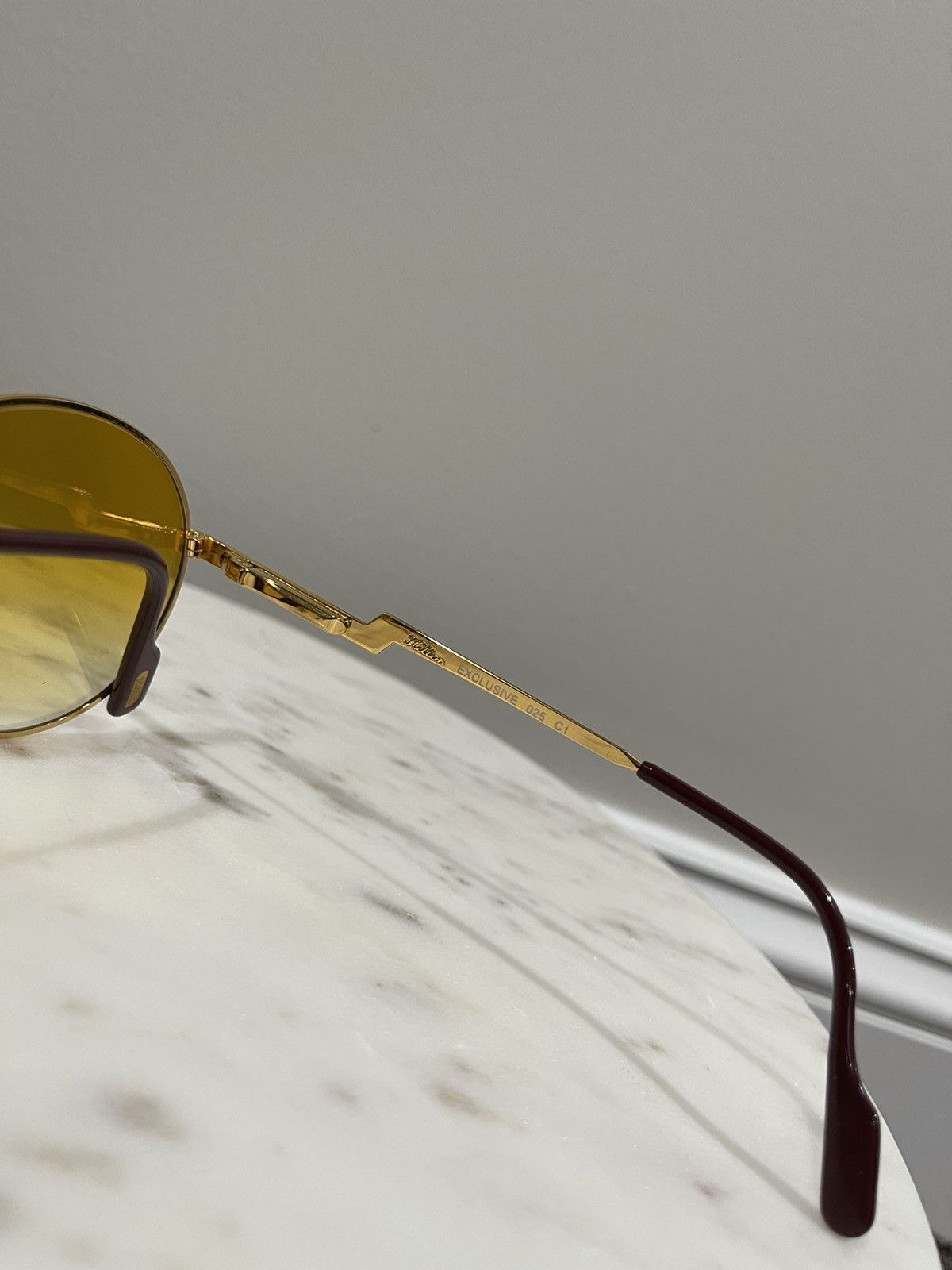 Vintage Hilton Vintage Orange Gradient / 24kt Gold / Round Sunglass Size ONE SIZE - 7 Thumbnail