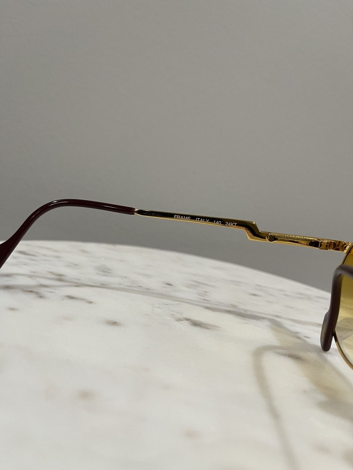 Vintage Hilton Vintage Orange Gradient / 24kt Gold / Round Sunglass Size ONE SIZE - 6 Thumbnail
