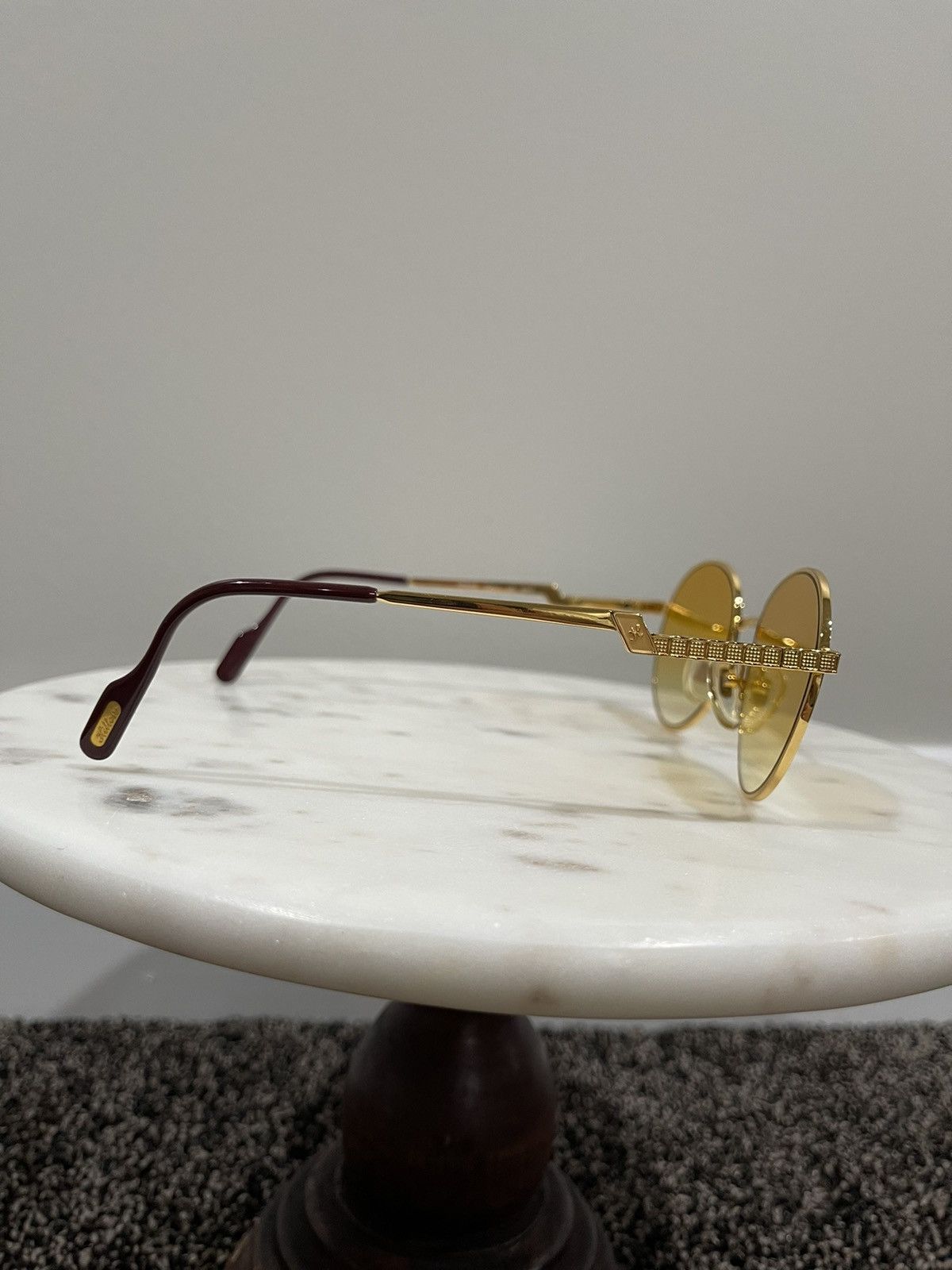 Vintage Hilton Vintage Orange Gradient / 24kt Gold / Round Sunglass Size ONE SIZE - 3 Thumbnail
