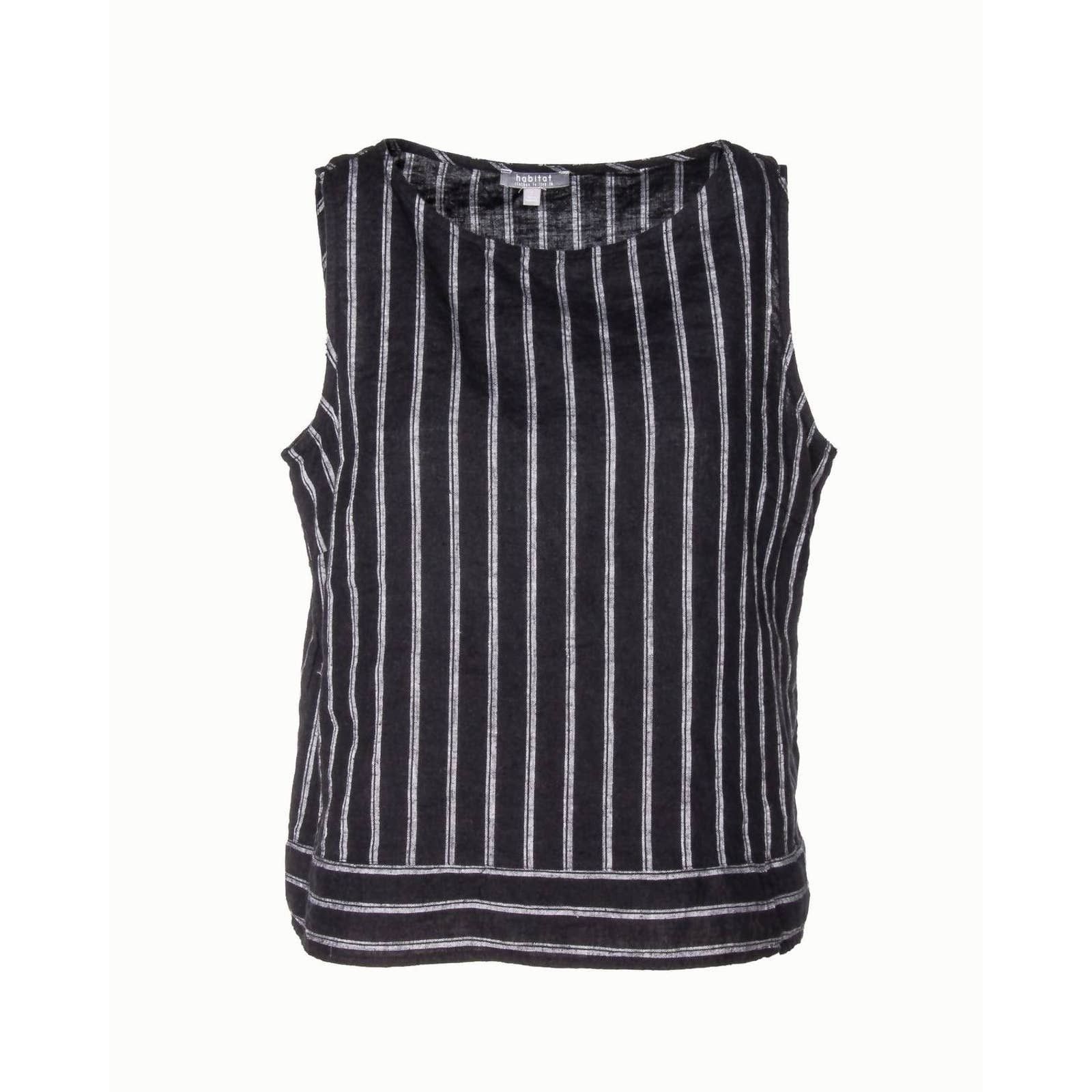 Habitat Striped Linen Boatneck Blouse In Black | Grailed