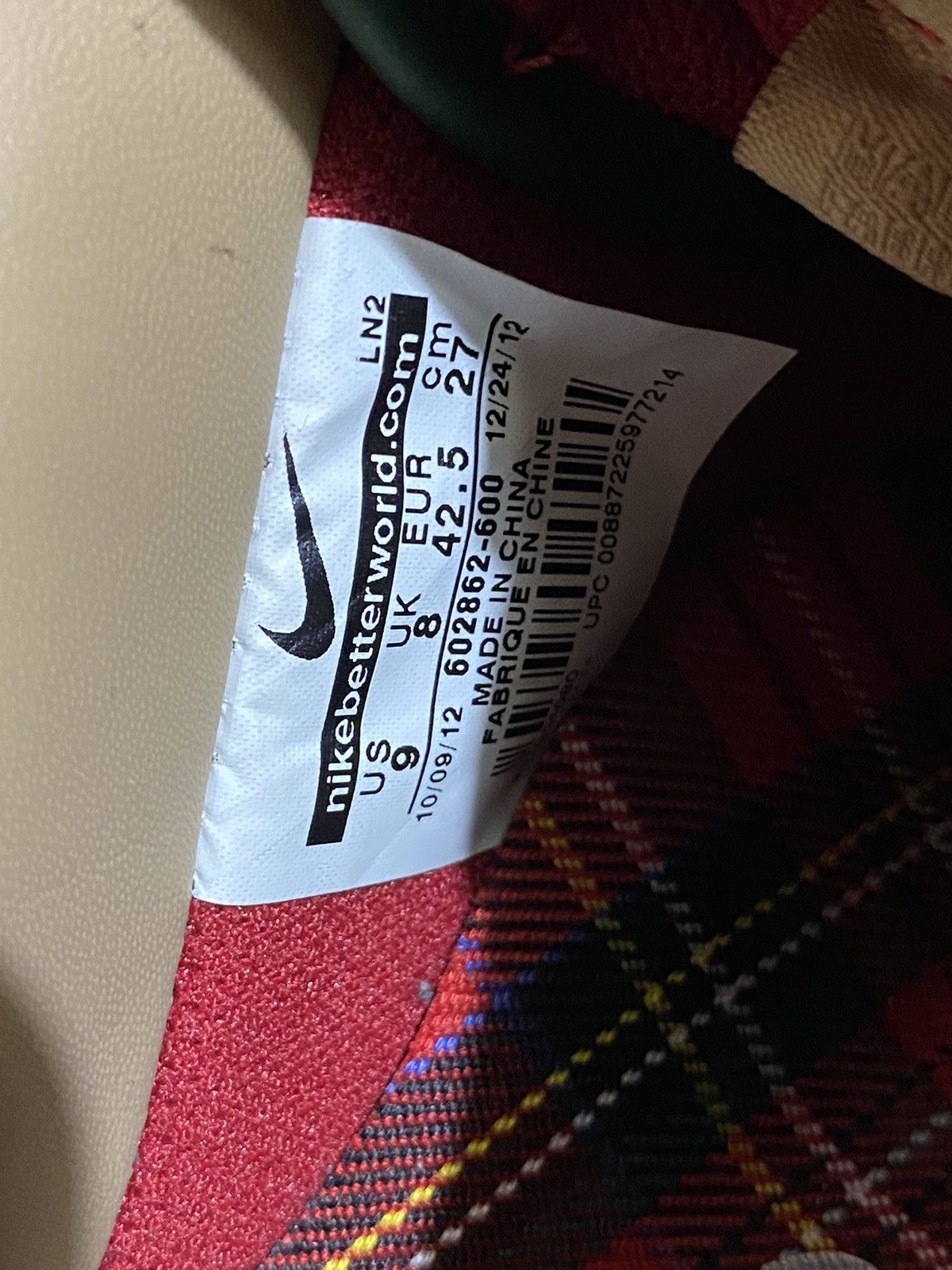Nike Nike Lunar Air Force 1 City QS London Plaid 602862 600 Size US 9 / EU 42 - 9 Thumbnail
