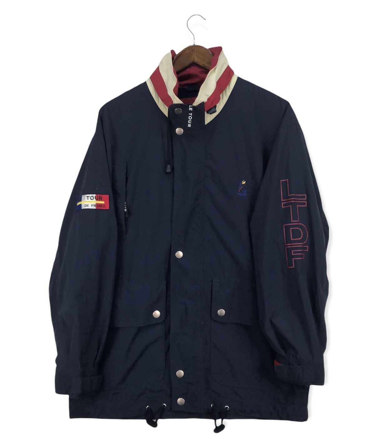 image of Vintage Le Tour De France Windbreaker Jacket in Navy Blue, Men's (Size Medium)