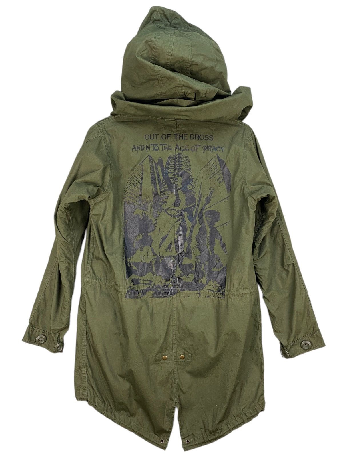 image of Designer Jamie Reid Chaos In Cancerland Parka in Green, Men's (Size Medium)