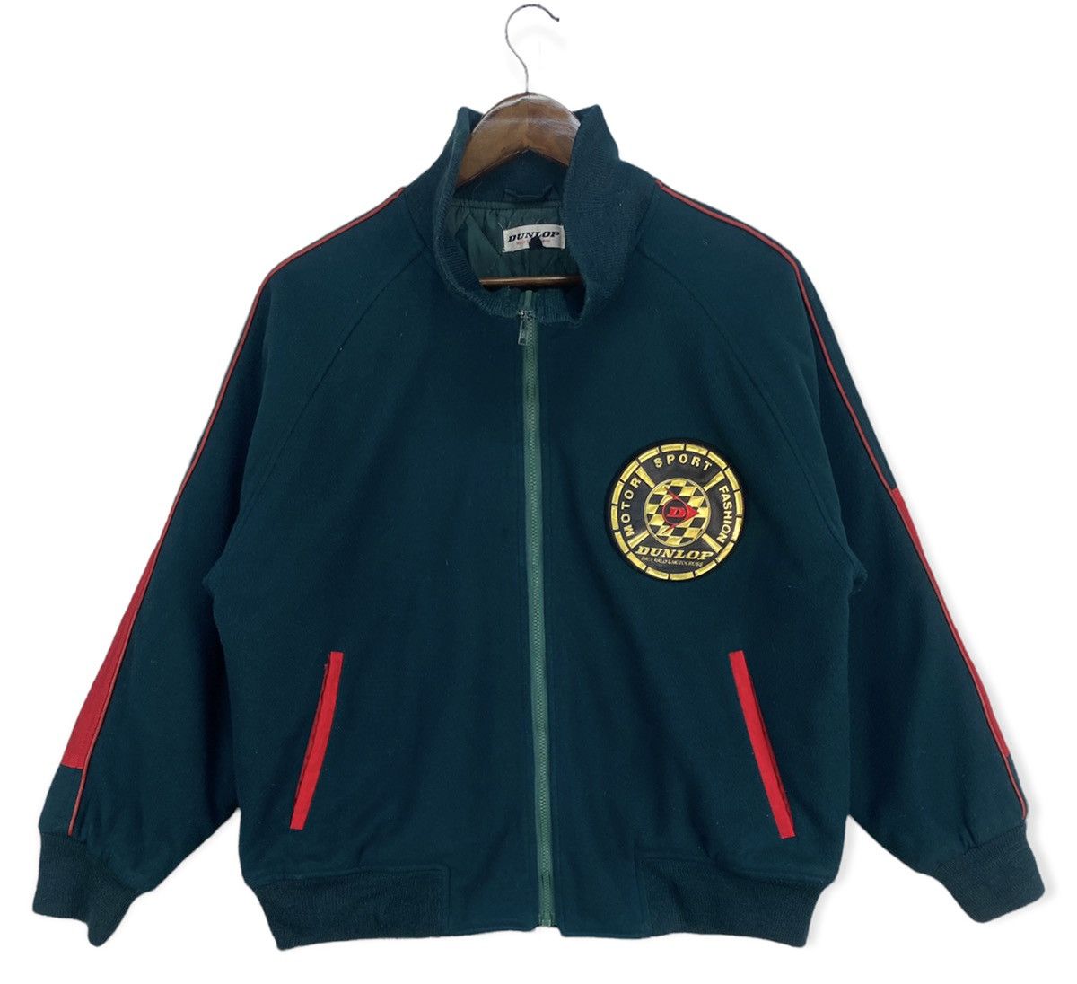 Dunlop Vintage Dunlop Motorsport Fleece Bomber Jacket Size US M / EU 48-50 / 2 - 1 Thumbnail