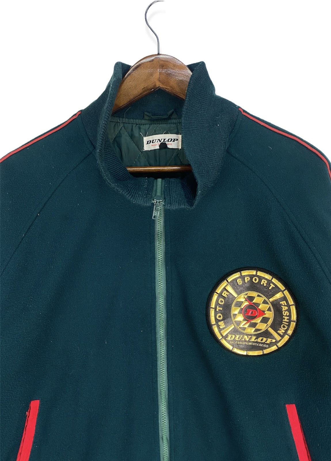 Dunlop Vintage Dunlop Motorsport Fleece Bomber Jacket Size US M / EU 48-50 / 2 - 2 Thumbnail
