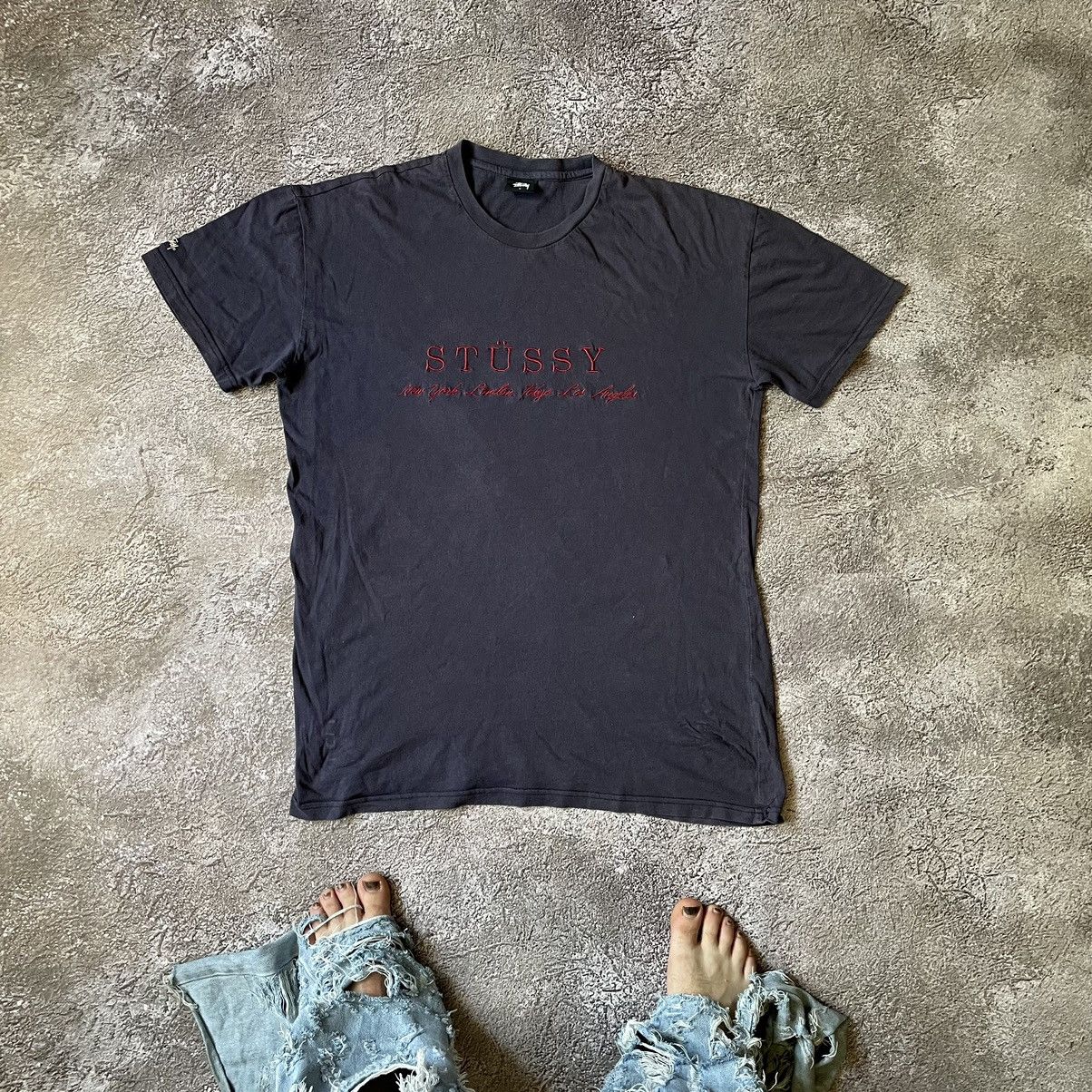 NEW YORK限定❗️Stussy ラガーシャツ STUSSY(ステューシー) / ポロシャツ/L/ブラック/黒/ボーダー
