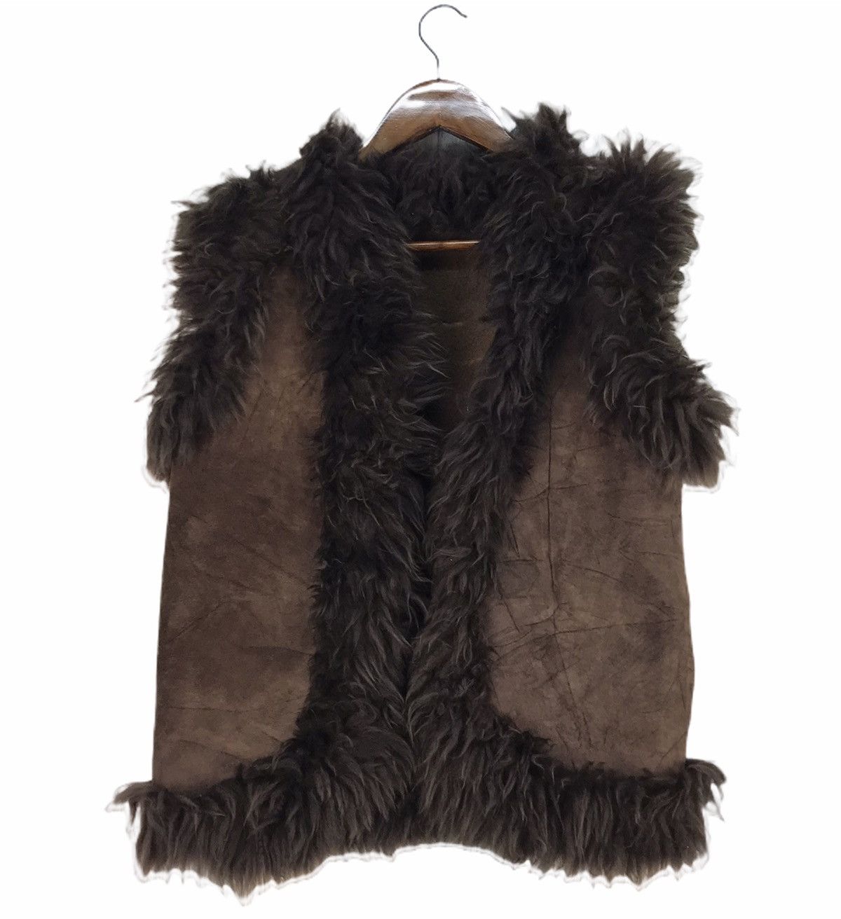 Genuine Leather Vintage Mohair Fur Leather Vest Size US S / EU 44-46 / 1 - 1 Thumbnail