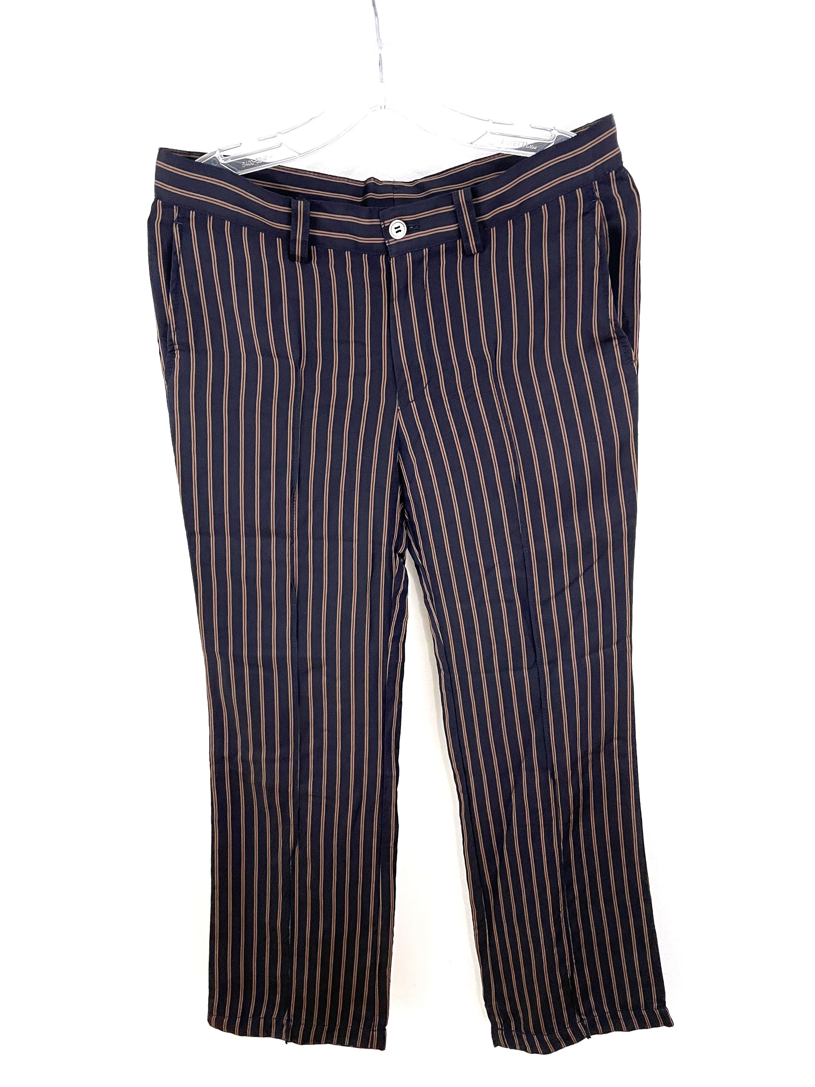 Comme des Garcons 2005 Striped Cupra Pants Size US 32 / EU 48 - 2 Thumbnail