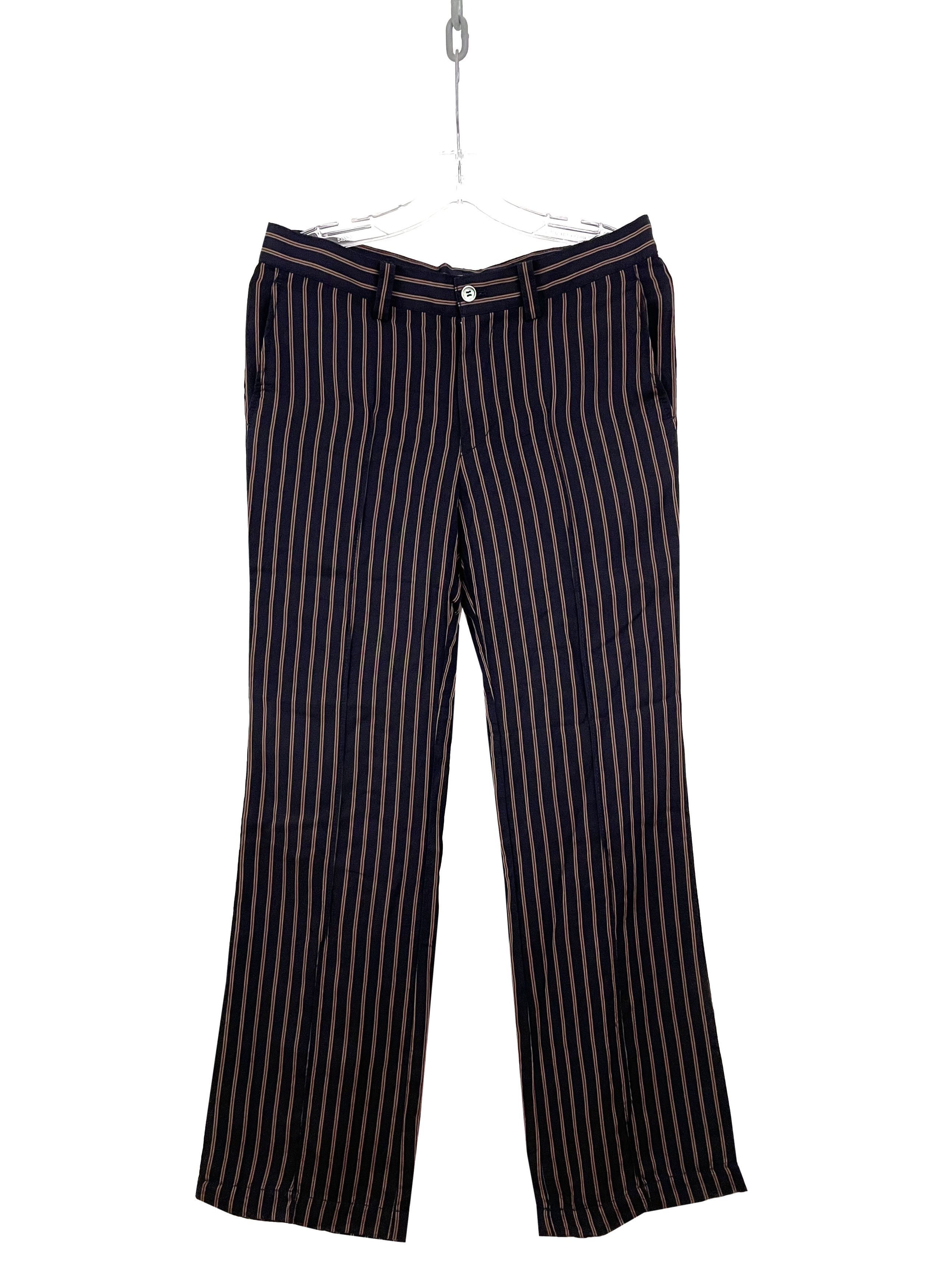 Comme des Garcons 2005 Striped Cupra Pants Size US 32 / EU 48 - 1 Thumbnail