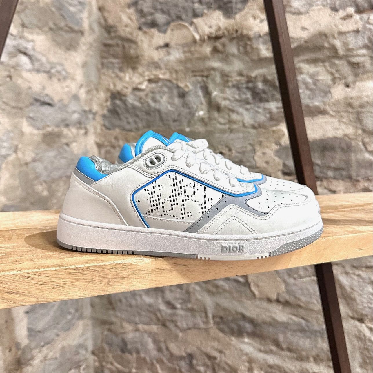 image of Dior B27 White Blue Low-Top Sneakers, Women's (Size 6)