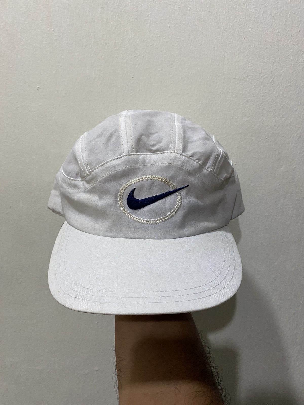 image of 90’S Nike Trail 5 Panel Hat in White, Men's