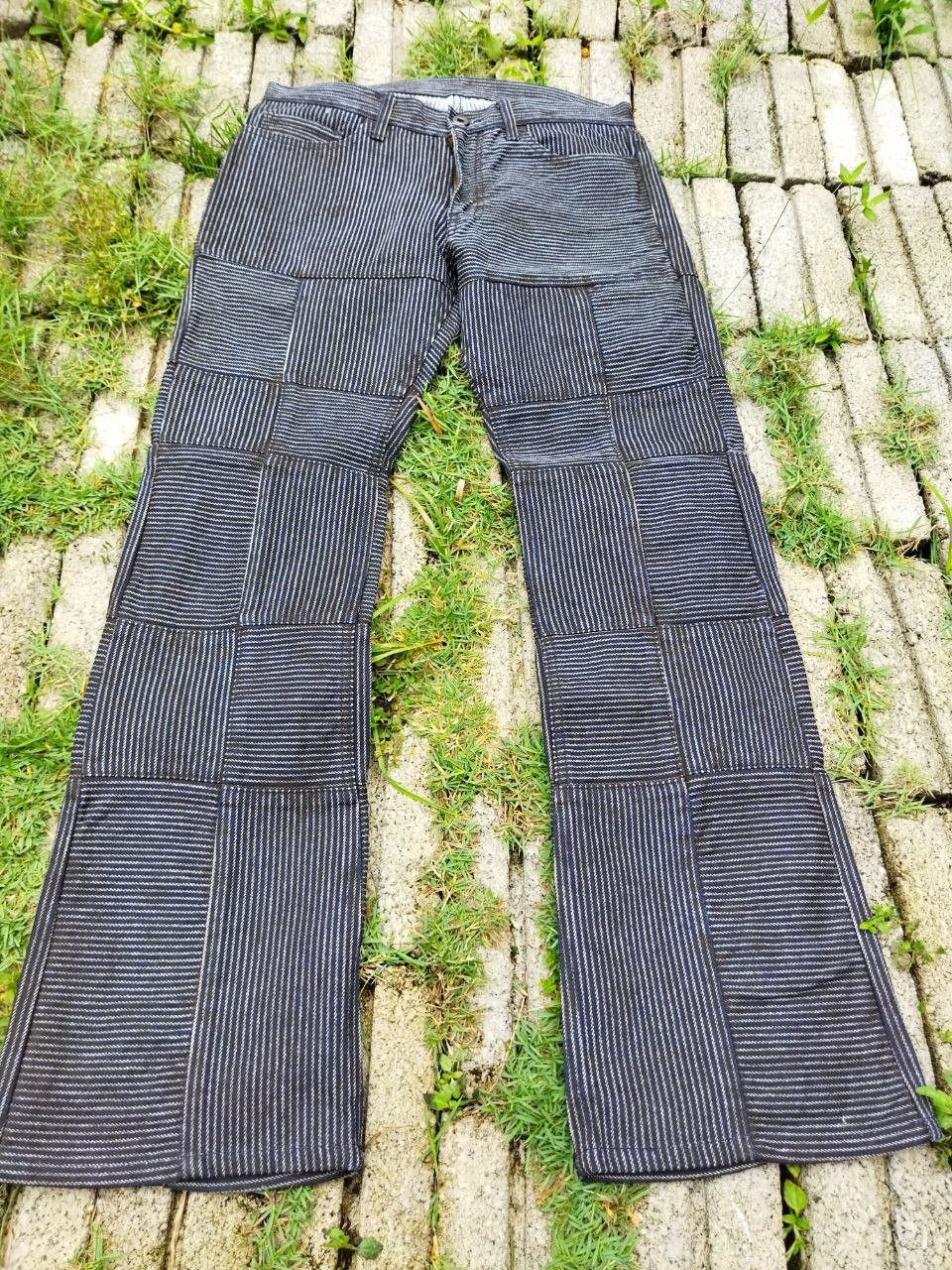 Japanese Brand Vintage The Difference Rupert Patchwork Hickory Jeans Size US 31 - 3 Thumbnail
