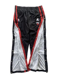 Chicago Bulls Pants 90s Black Track Pants Retro Joggers NBA 