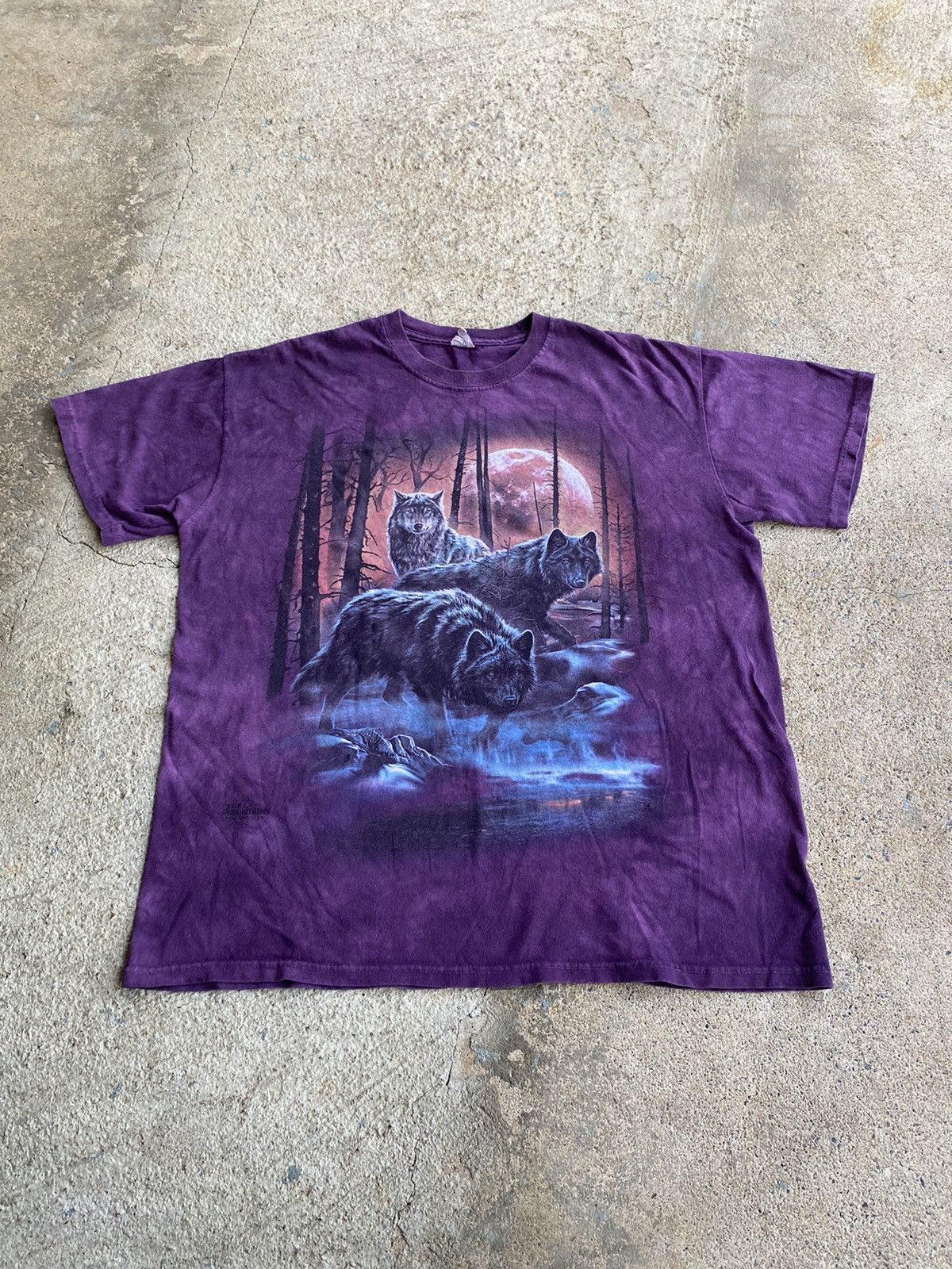 The Mountain × Vintage Vintage Y2K The Mountain Wolf Moon Purple Shirt Size US L / EU 52-54 / 3 - 1 Thumbnail