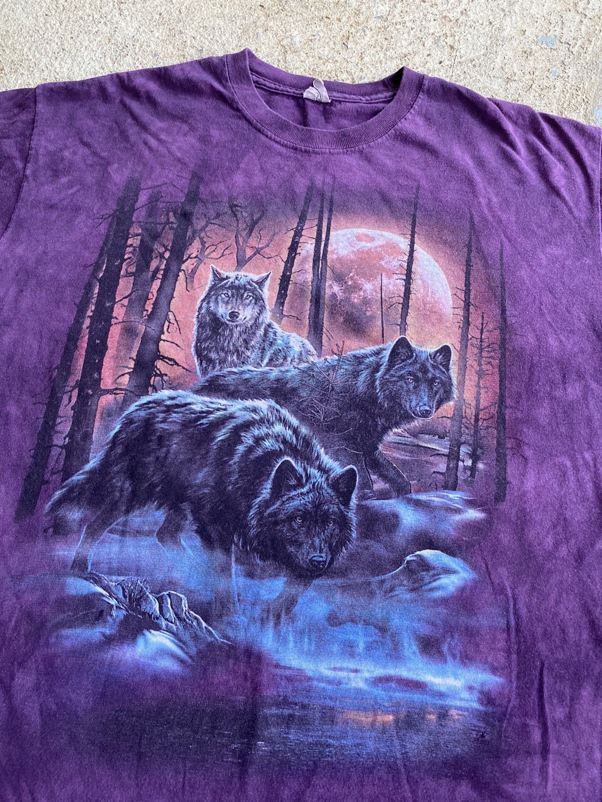 The Mountain × Vintage Vintage Y2K The Mountain Wolf Moon Purple Shirt Size US L / EU 52-54 / 3 - 2 Thumbnail