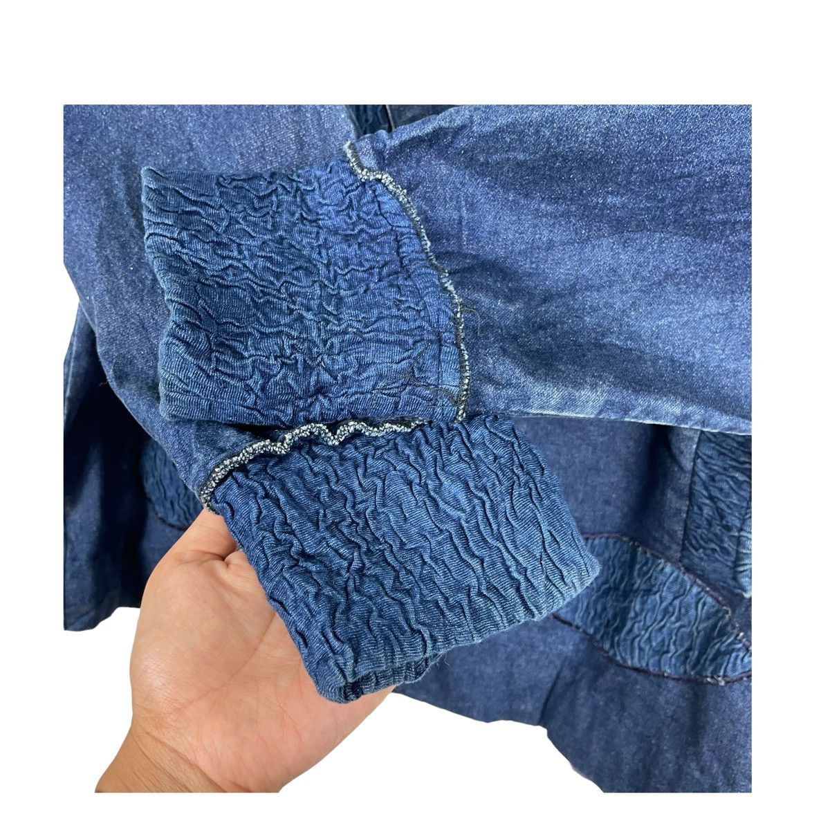 45rpm × Indigo × Japanese Brand 💥JAPANESE DYED INDIGO EMBROIDERY DENIM JACKET Size US L / EU 52-54 / 3 - 9 Thumbnail