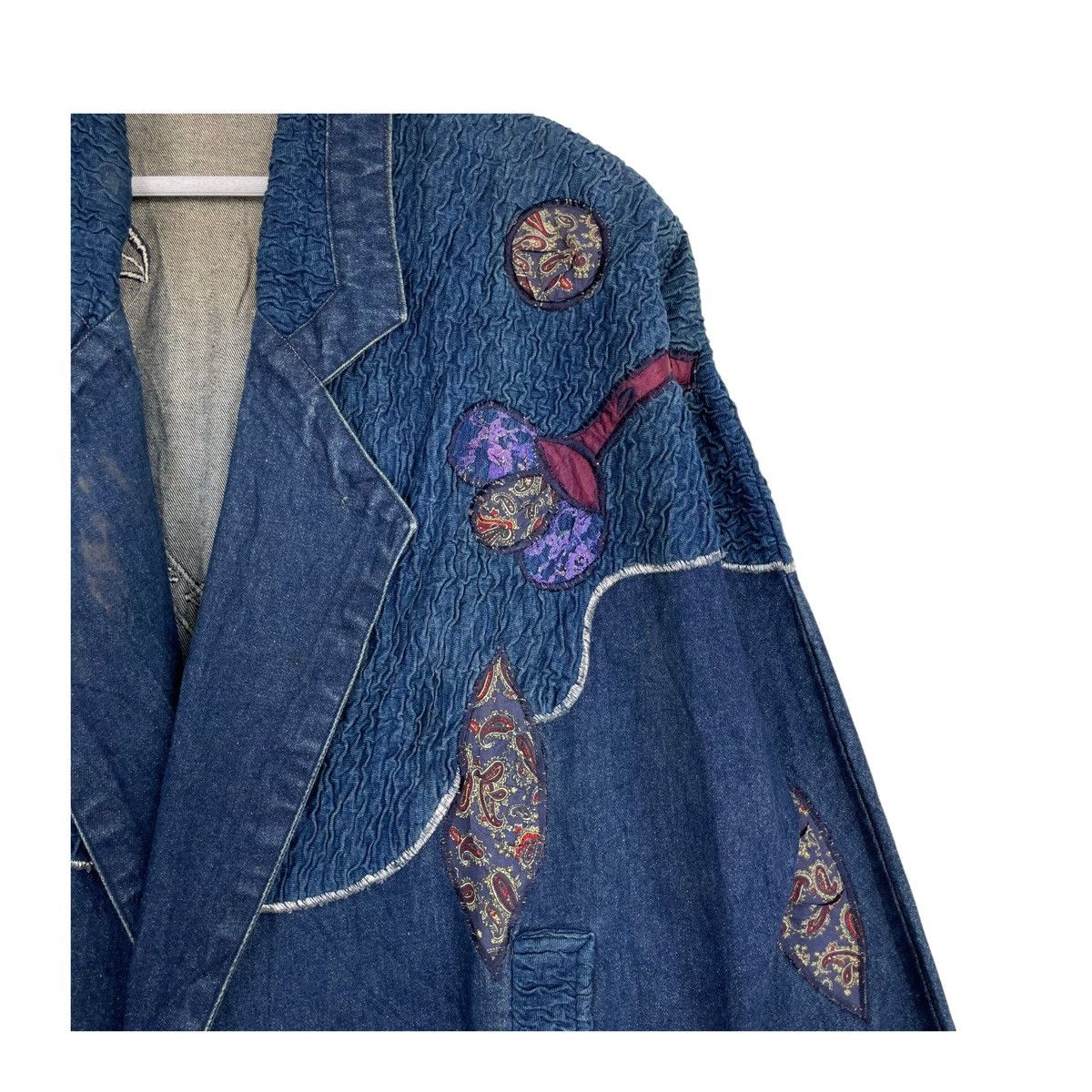 45rpm × Indigo × Japanese Brand 💥JAPANESE DYED INDIGO EMBROIDERY DENIM JACKET Size US L / EU 52-54 / 3 - 7 Thumbnail