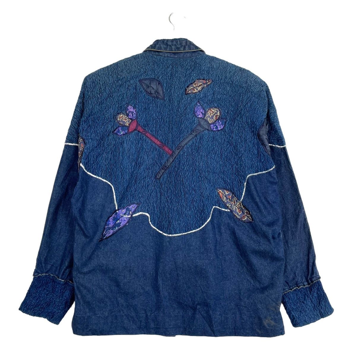 45rpm × Indigo × Japanese Brand 💥JAPANESE DYED INDIGO EMBROIDERY DENIM JACKET Size US L / EU 52-54 / 3 - 10 Thumbnail