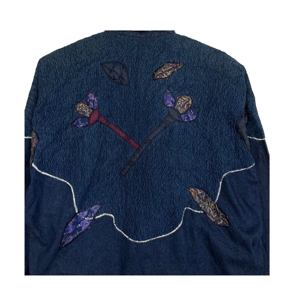 45rpm × Indigo × Japanese Brand 💥JAPANESE DYED INDIGO EMBROIDERY DENIM JACKET Size US L / EU 52-54 / 3 - 8 Thumbnail
