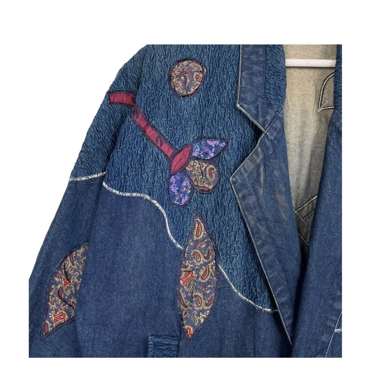 45rpm × Indigo × Japanese Brand 💥JAPANESE DYED INDIGO EMBROIDERY DENIM JACKET Size US L / EU 52-54 / 3 - 6 Thumbnail