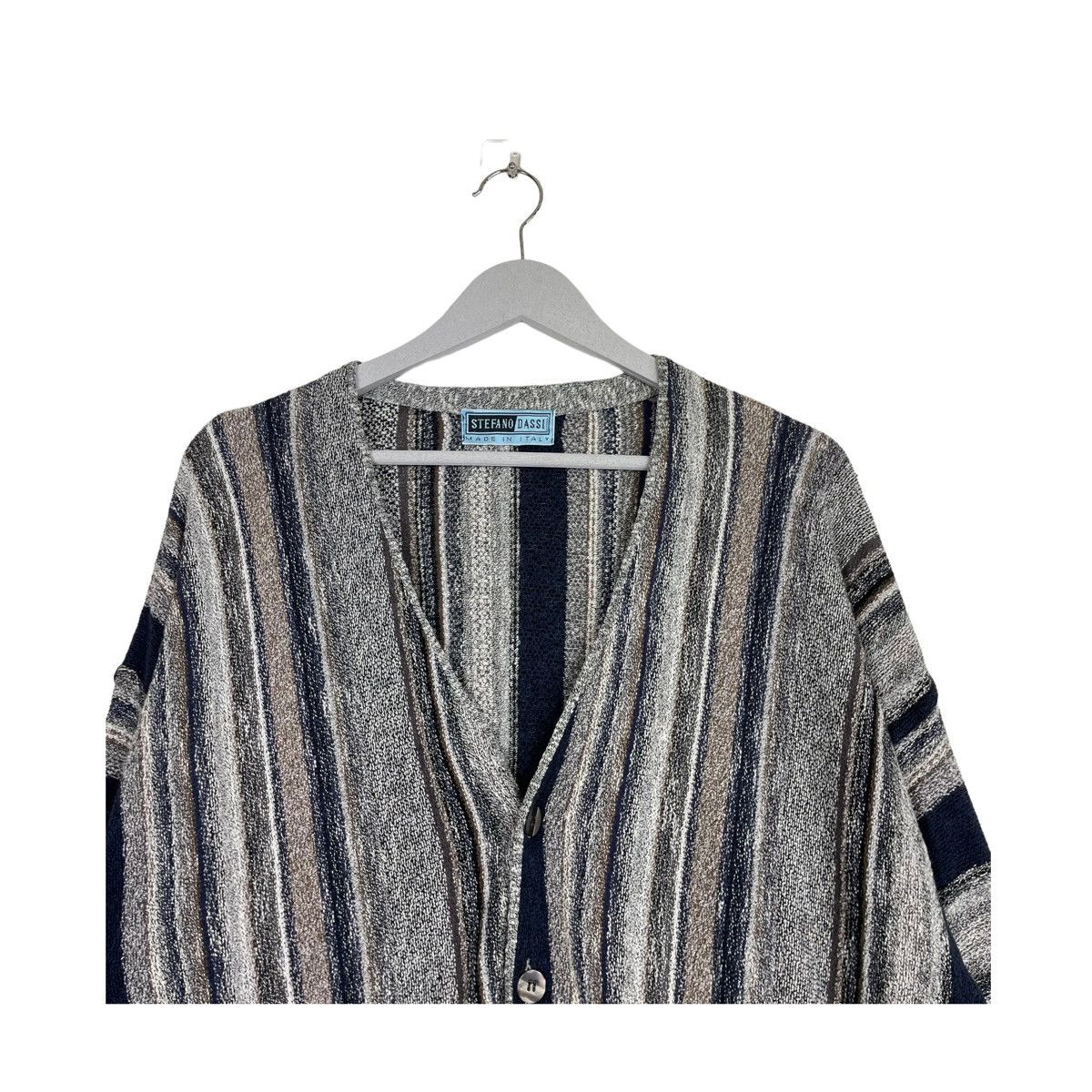 Aran Isles Knitwear × Japanese Brand 💥90s STEFANO DASSI ITALY KNIT CARDIGAN SWEATER Size US L / EU 52-54 / 3 - 4 Thumbnail