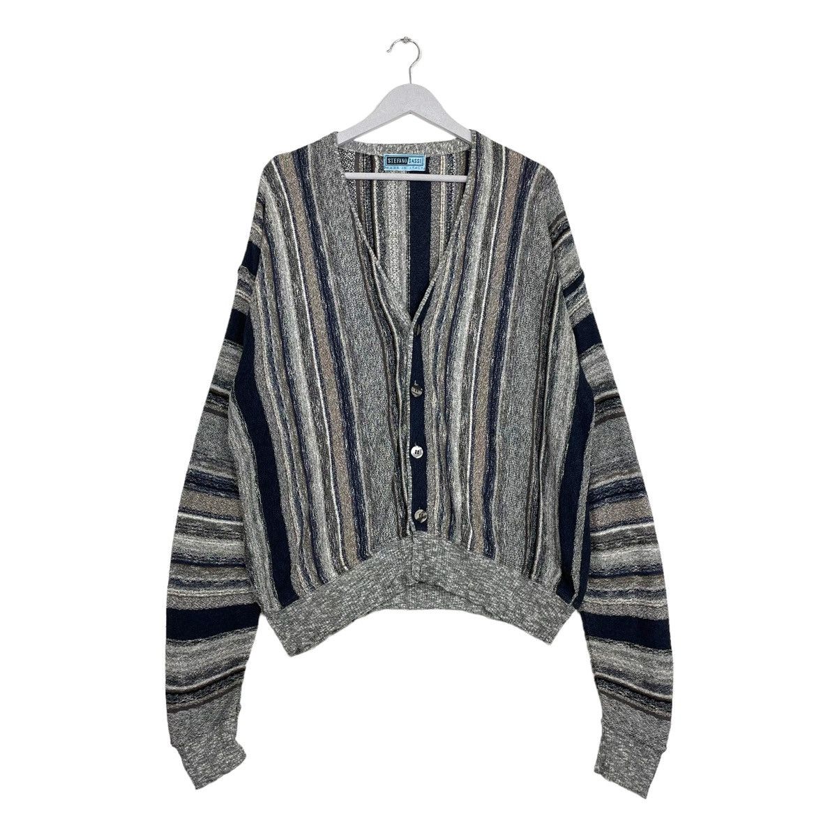 Aran Isles Knitwear × Japanese Brand 💥90s STEFANO DASSI ITALY KNIT CARDIGAN SWEATER Size US L / EU 52-54 / 3 - 1 Thumbnail