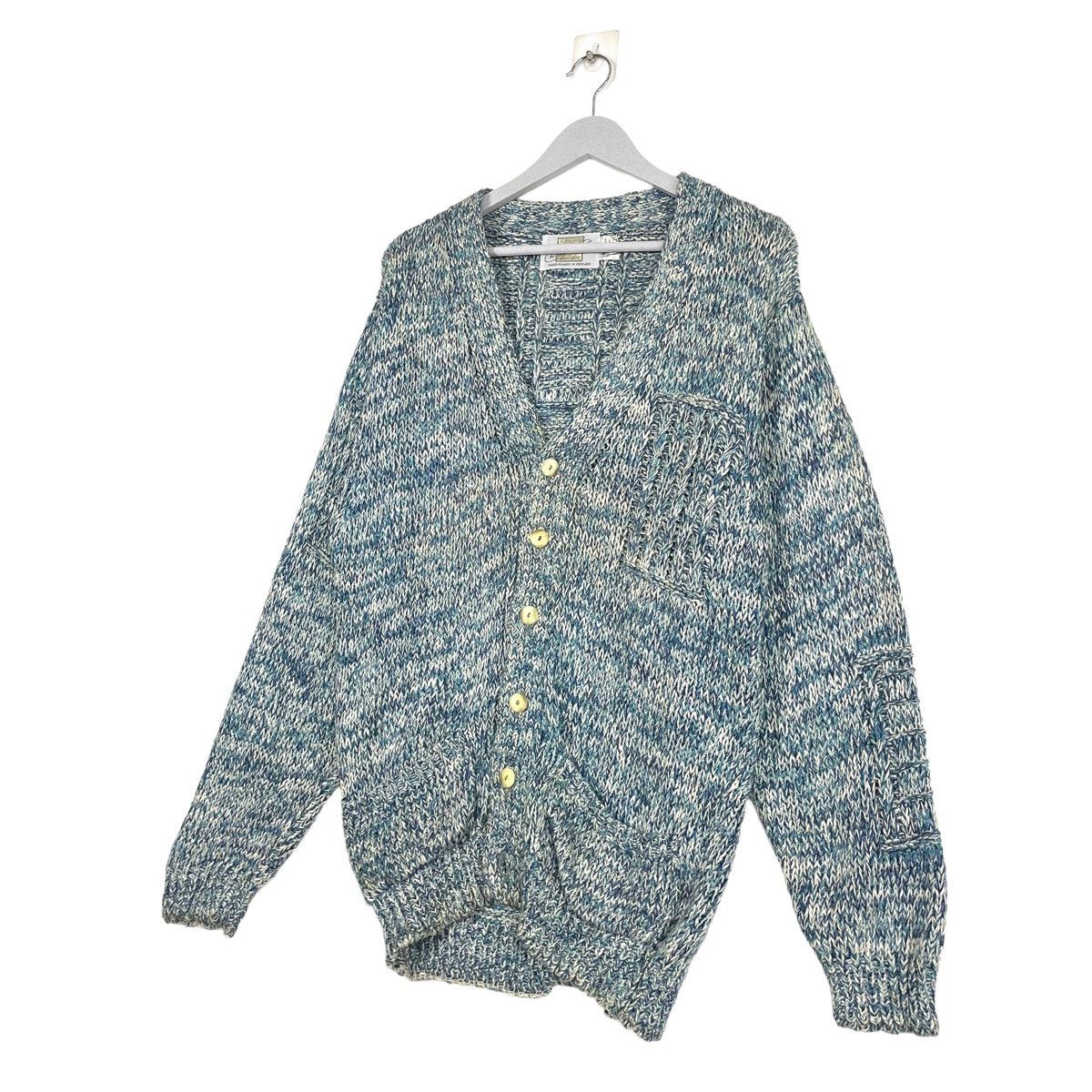Aran Isles Knitwear × Japanese Brand 💥80s CHRISTOPFER FISCHER HANDKNIT CARDIGAN SWEATER Size US M / EU 48-50 / 2 - 2 Thumbnail