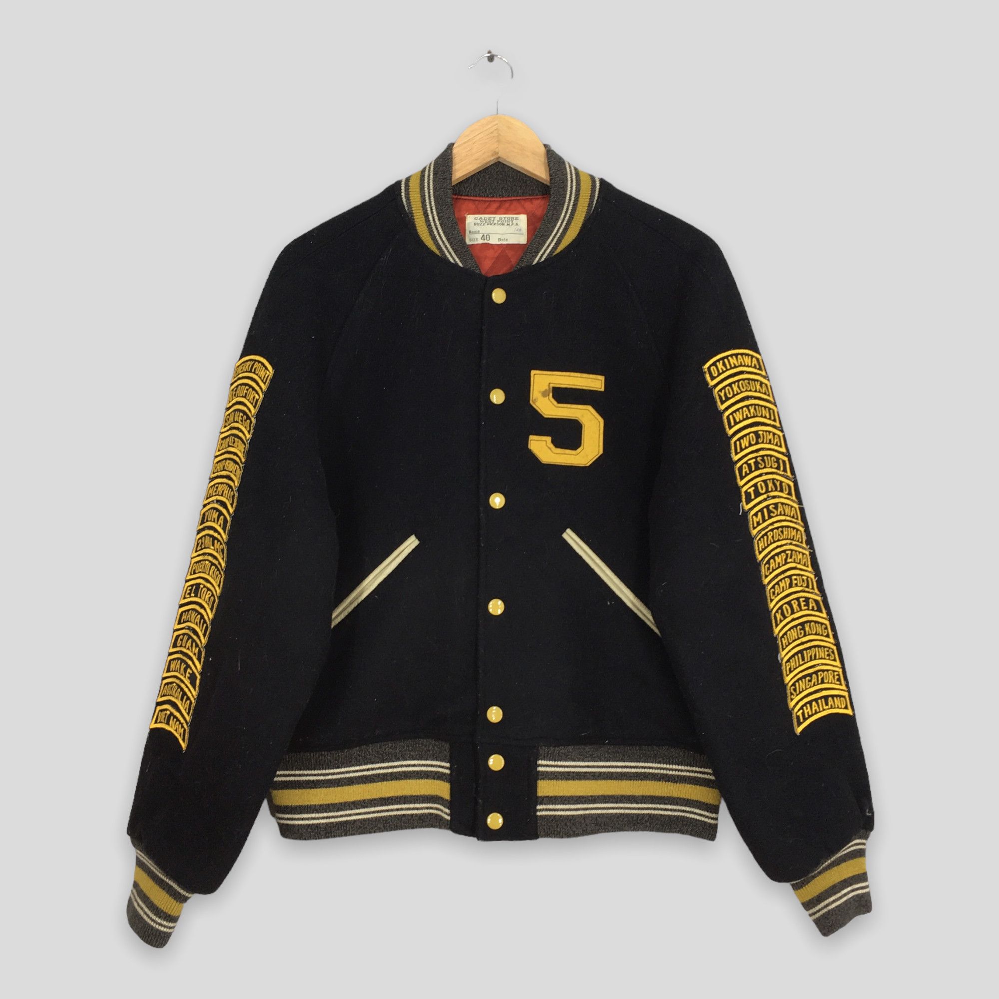 image of Bomber Jacket x Buzz Ricksons Vintage Buzz Rickson Bomber Barons Travis Afb Jacket Medium in Black/