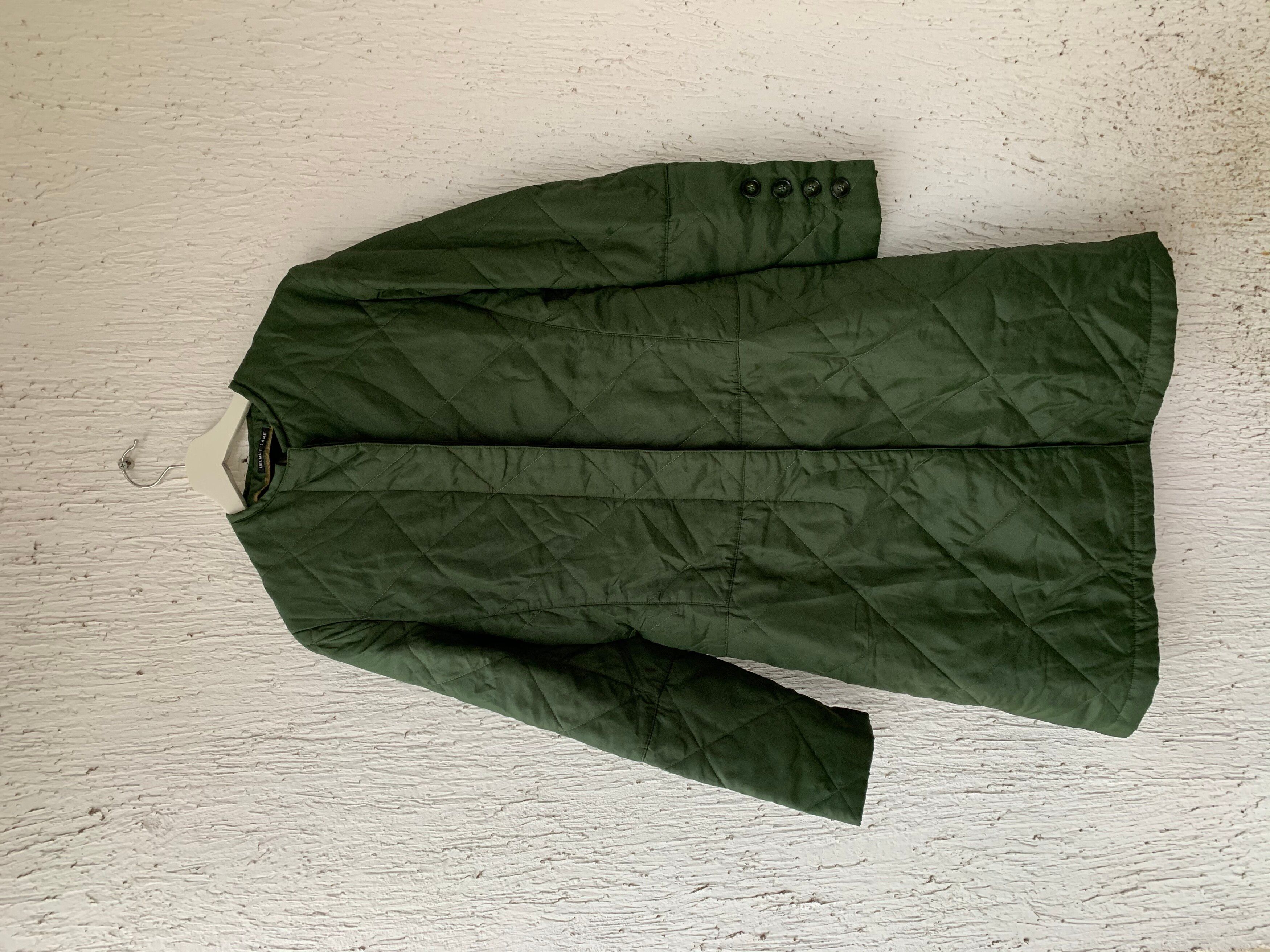 Pre-owned Helmut Lang Aw 96 Military Liner Tailored Coat In Quilted Nylon In Olive