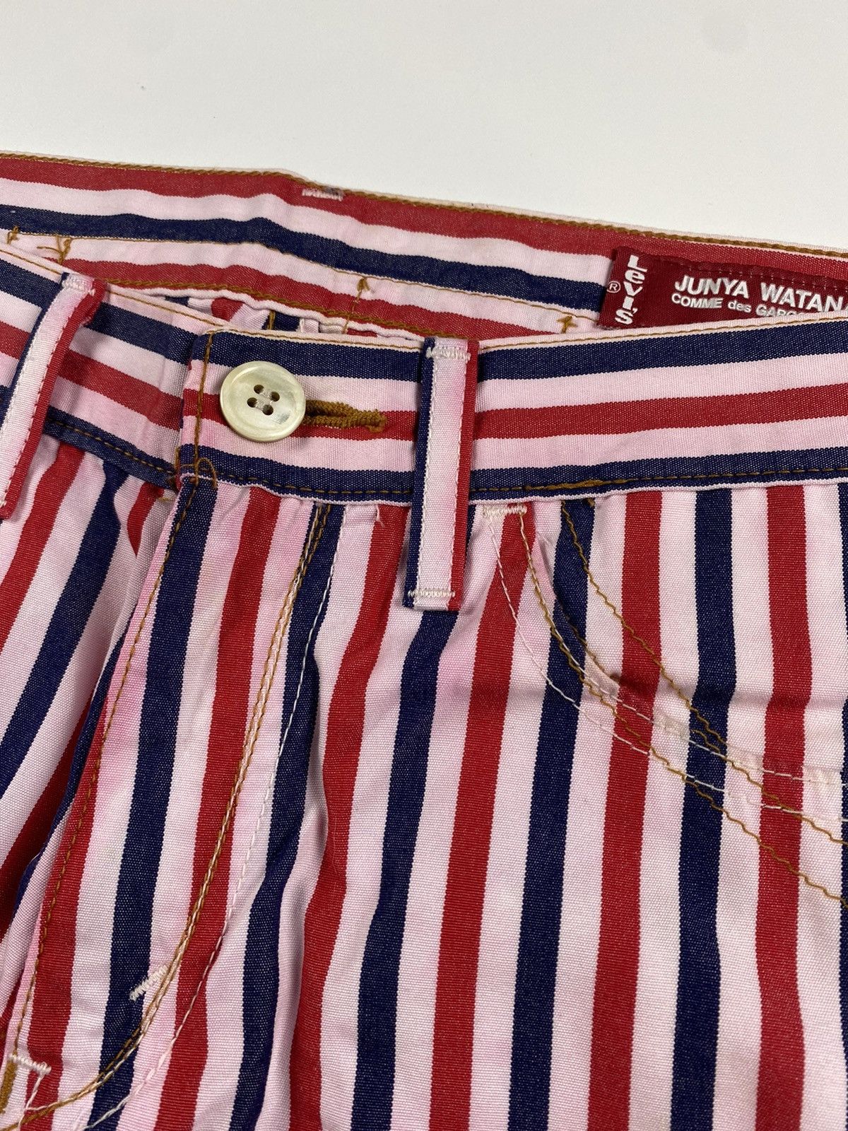 Junya Watanabe Junya Watanabe x Levis AD2002 Stripe Pants Size US 32 / EU 48 - 4 Thumbnail