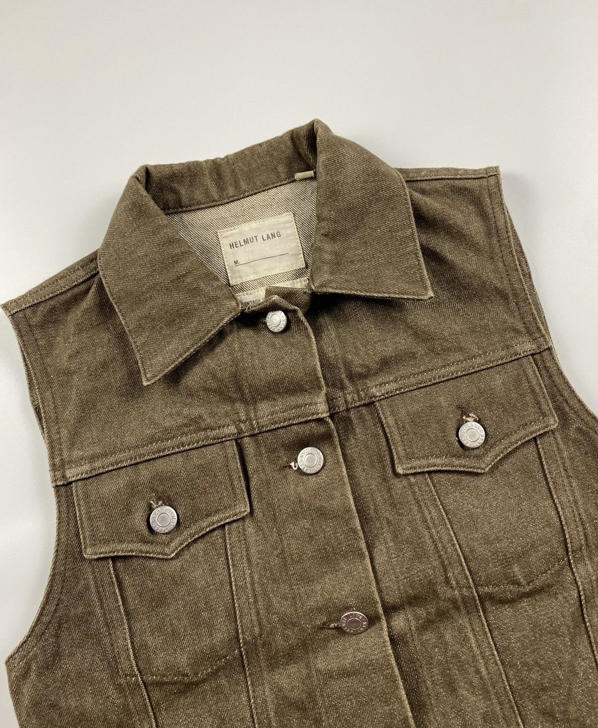 Helmut Lang Helmut Lang Vintage Sanded Denim Vest Size US S / EU 44-46 / 1 - 2 Thumbnail