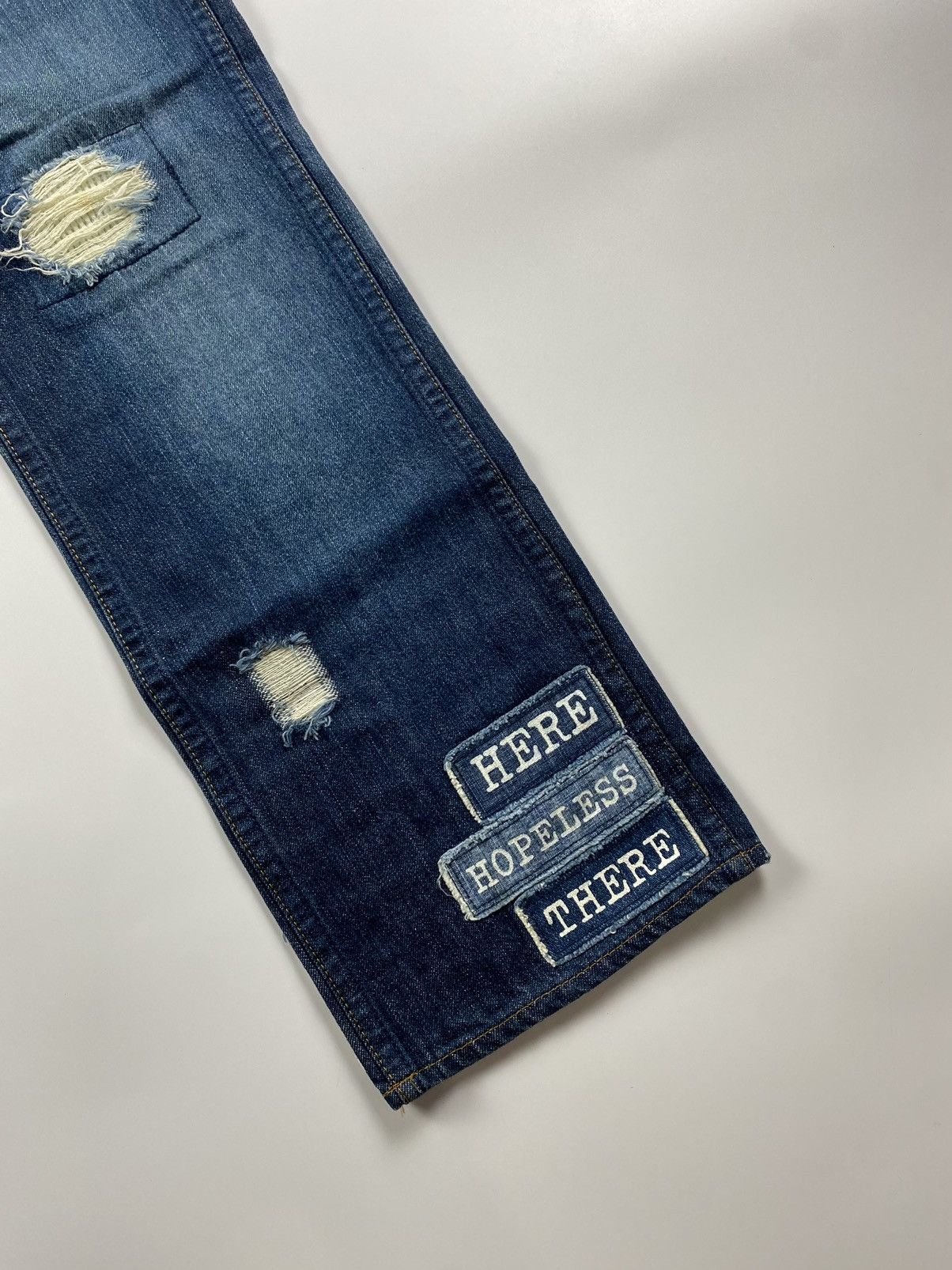 Number (N)ine Number (N)ine S/S’02 The Modern Age Patch Denim Jeans Size US 30 / EU 46 - 4 Thumbnail