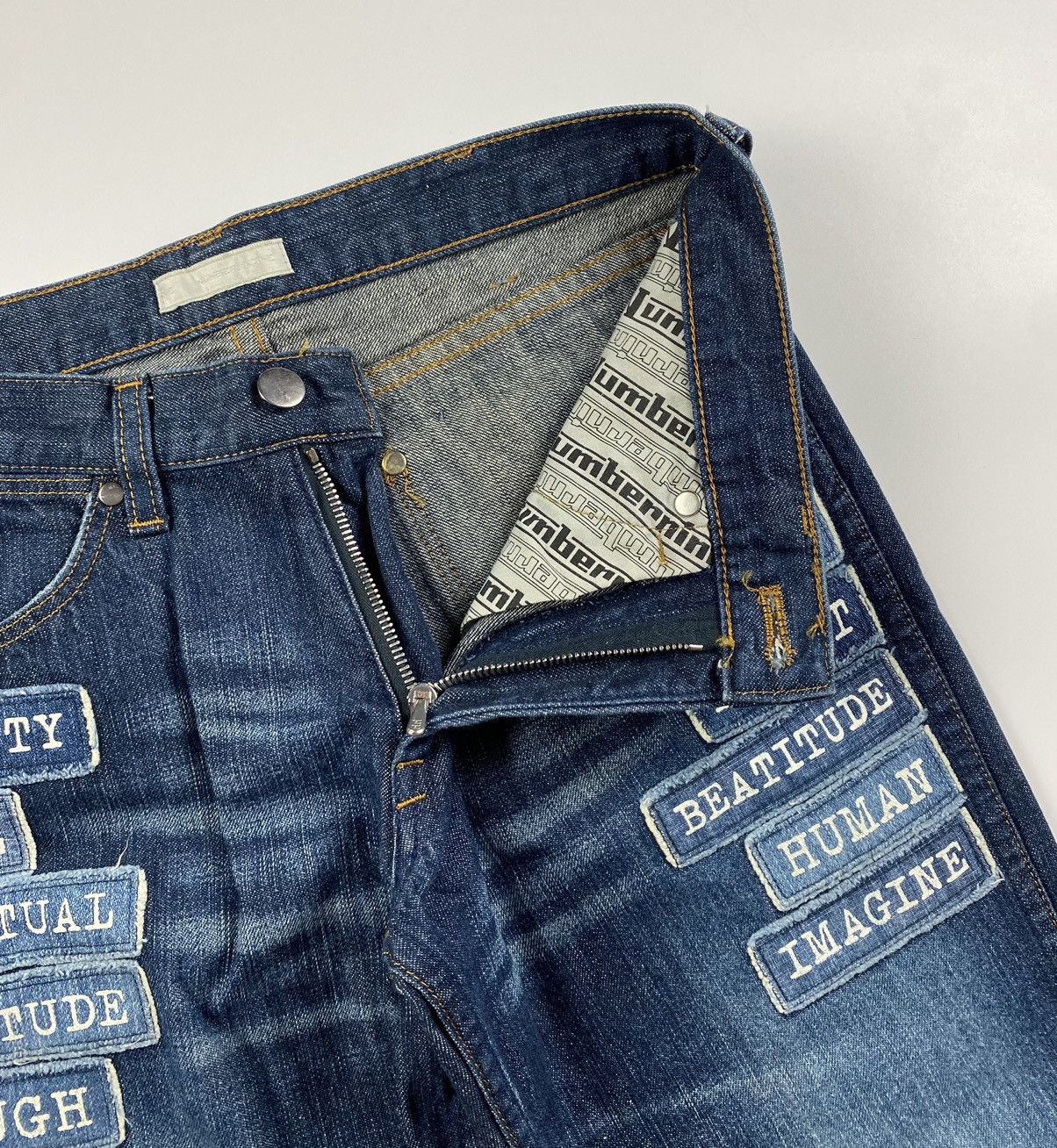 Number (N)ine Number (N)ine S/S’02 The Modern Age Patch Denim Jeans Size US 30 / EU 46 - 8 Thumbnail