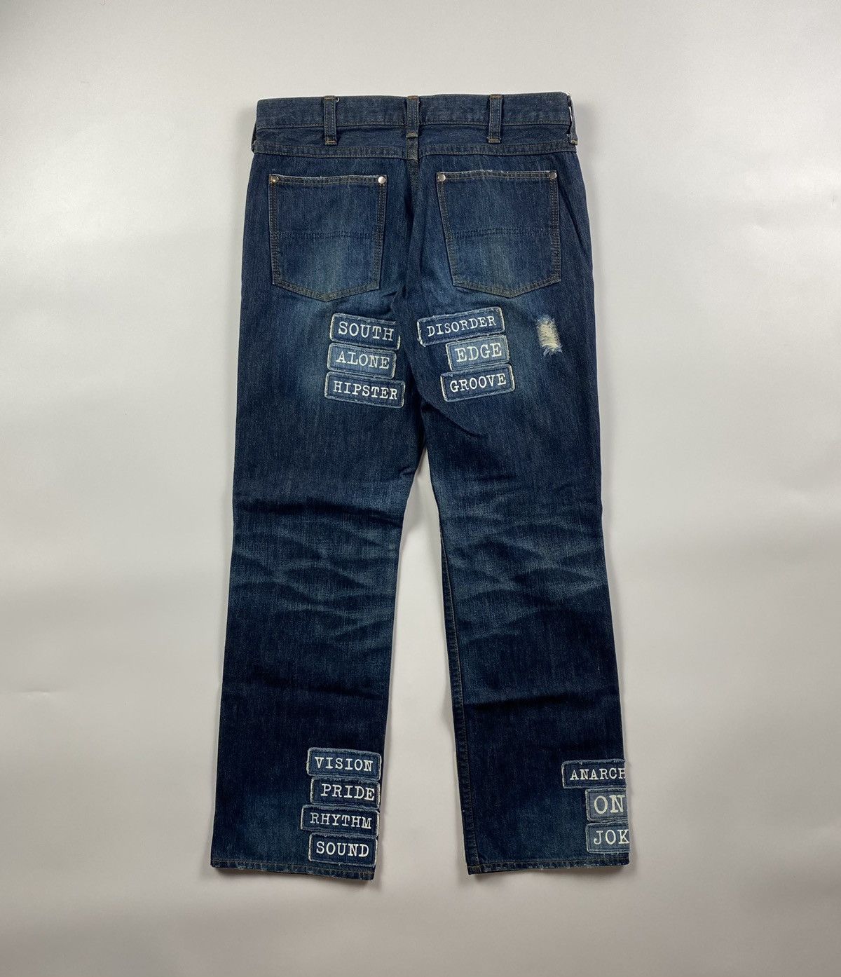 Number (N)ine Number (N)ine S/S’02 The Modern Age Patch Denim Jeans Size US 30 / EU 46 - 3 Thumbnail