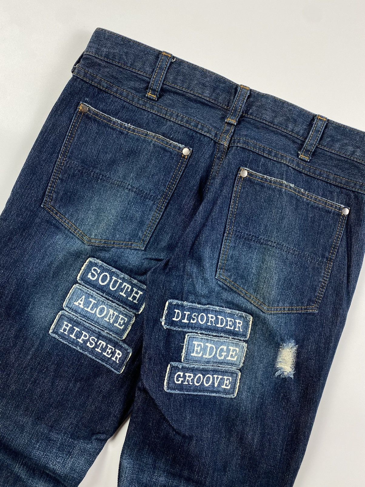 Number (N)ine Number (N)ine S/S’02 The Modern Age Patch Denim Jeans Size US 30 / EU 46 - 15 Thumbnail