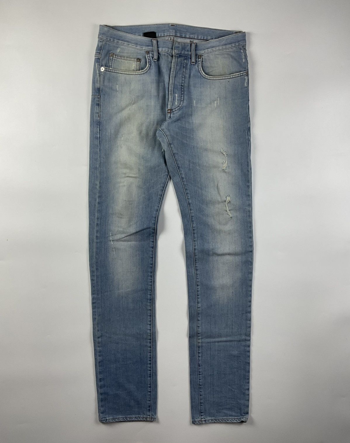 image of Dior X Hedi Slimane Light Washed Distressed Denim, Men's (Size 30)