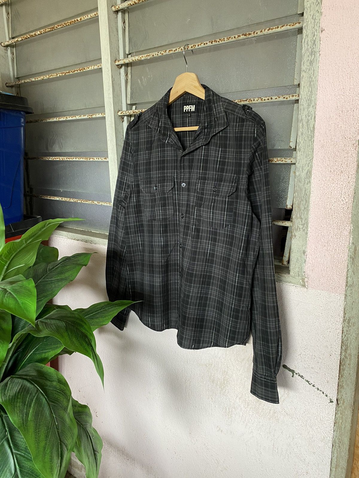 Designer × Japanese Brand SS PPFM plaid shirt button up Size L / US 10 / IT 46 - 1 Thumbnail