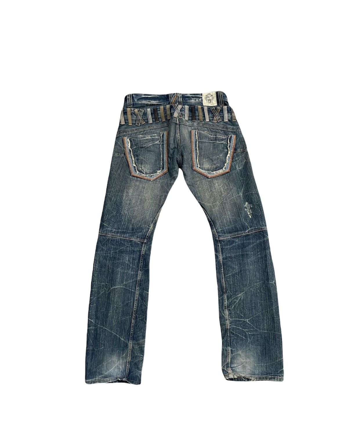 Japanese Brand Memory Special Double Waist Distressed Denim Size US 34 / EU 50 - 10 Thumbnail