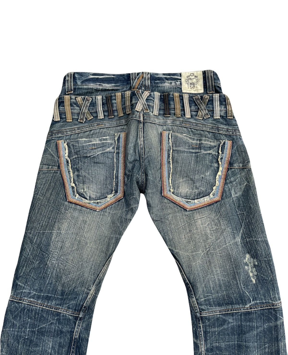 Japanese Brand Memory Special Double Waist Distressed Denim Size US 34 / EU 50 - 11 Thumbnail