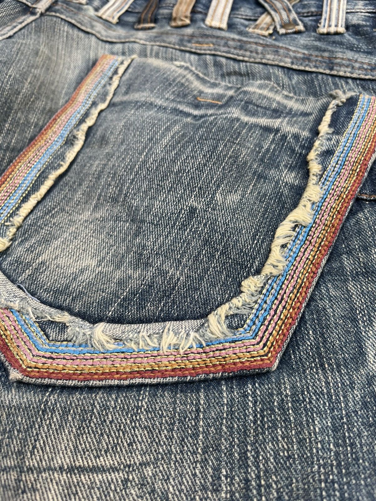 Japanese Brand Memory Special Double Waist Distressed Denim Size US 34 / EU 50 - 14 Thumbnail