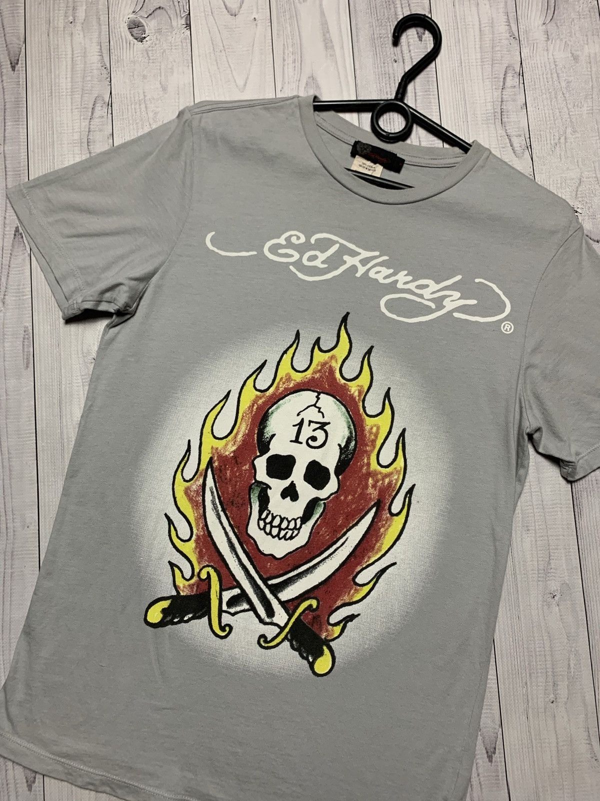 Ed Hardy × Vintage Vintage Ed Hardy tee big logo 13 skull rare size S Size US S / EU 44-46 / 1 - 2 Thumbnail