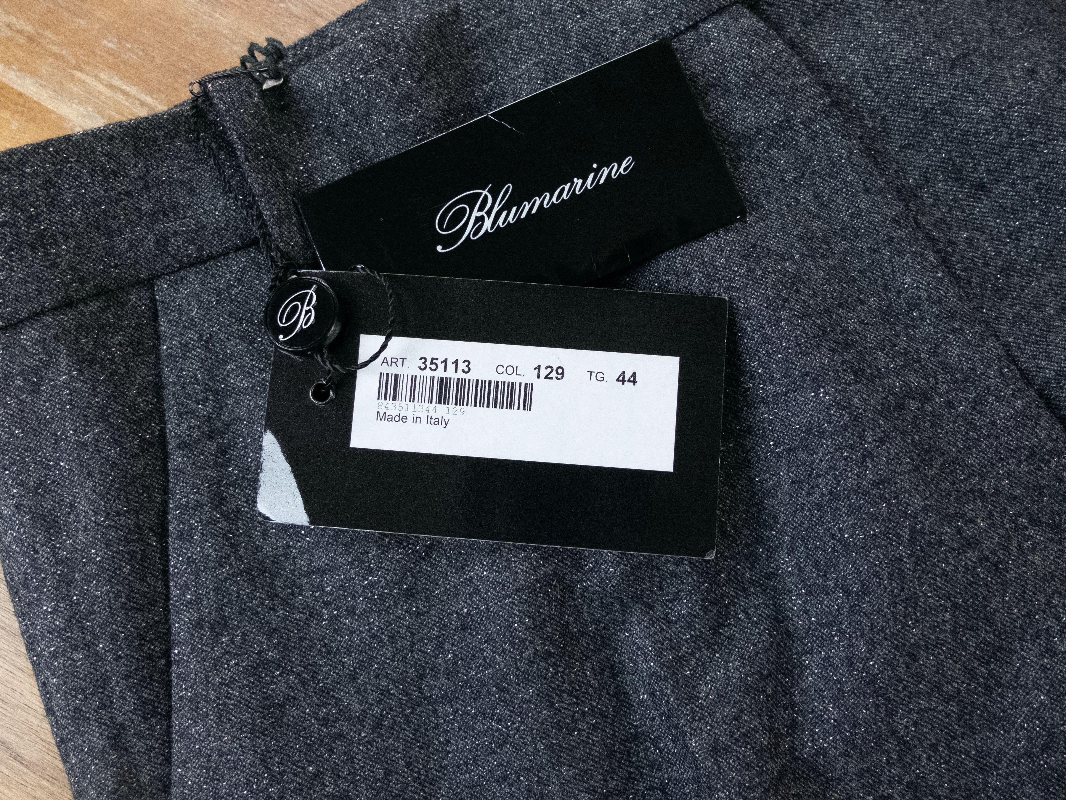 Blumarine BLUMARINE gray lurex sheen wool pants trousers 44 8 Size 30" / US 8 / IT 44 - 3 Thumbnail