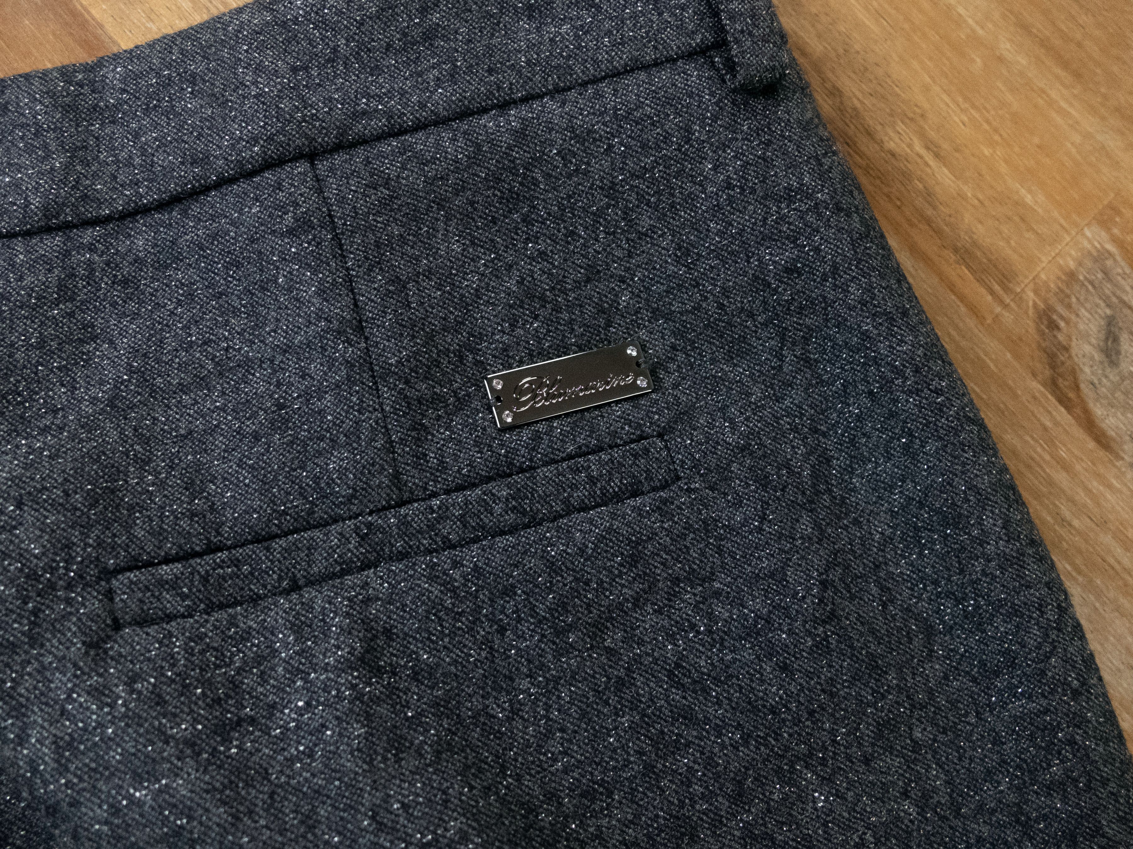 Blumarine BLUMARINE gray lurex sheen wool pants trousers 44 8 Size 30" / US 8 / IT 44 - 12 Thumbnail