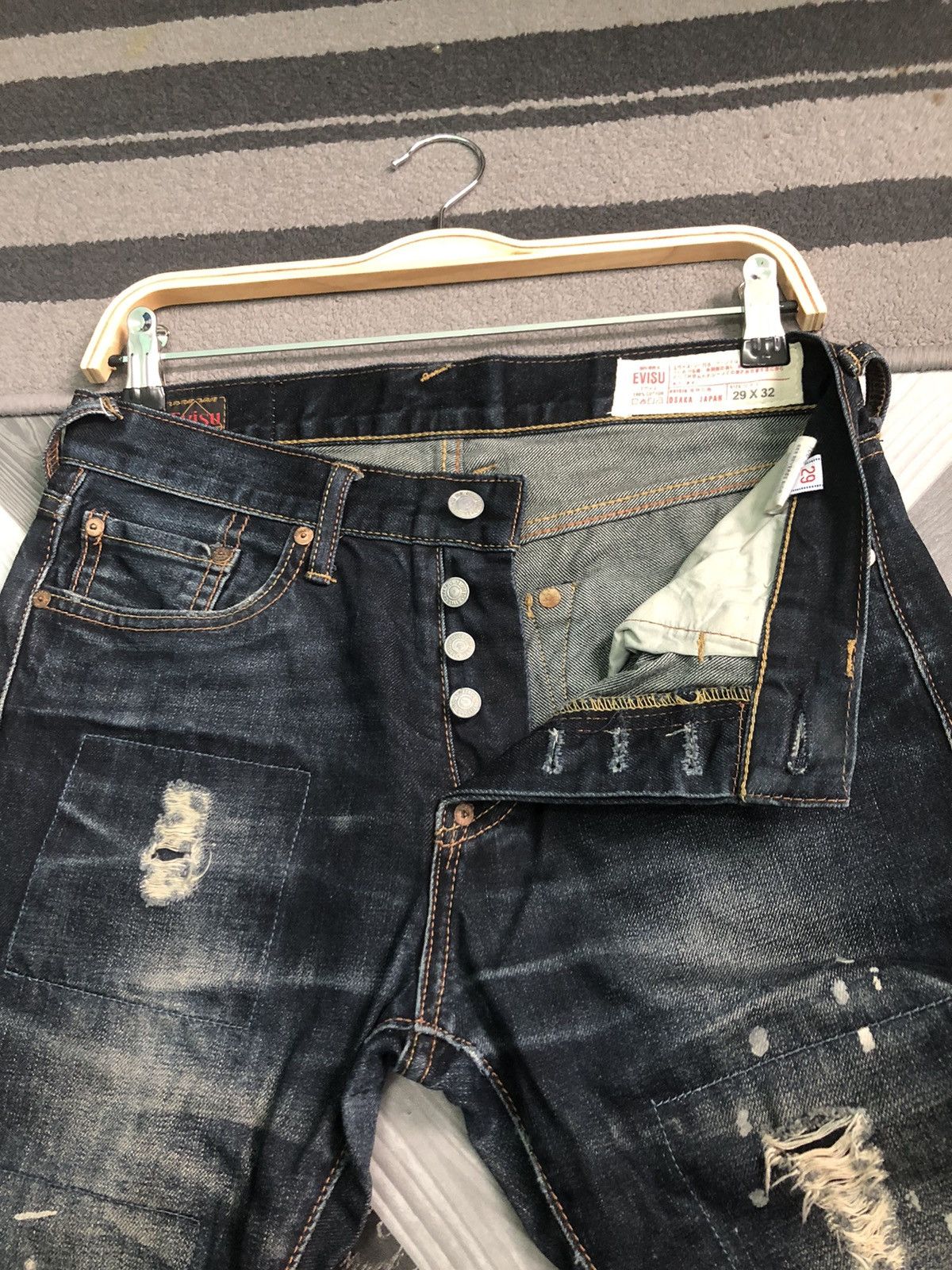 Evisu × Japanese Brand EVISU SPECIAL NO 3 DISTRESSED DENIM JEANS Size US 30 / EU 46 - 4 Thumbnail