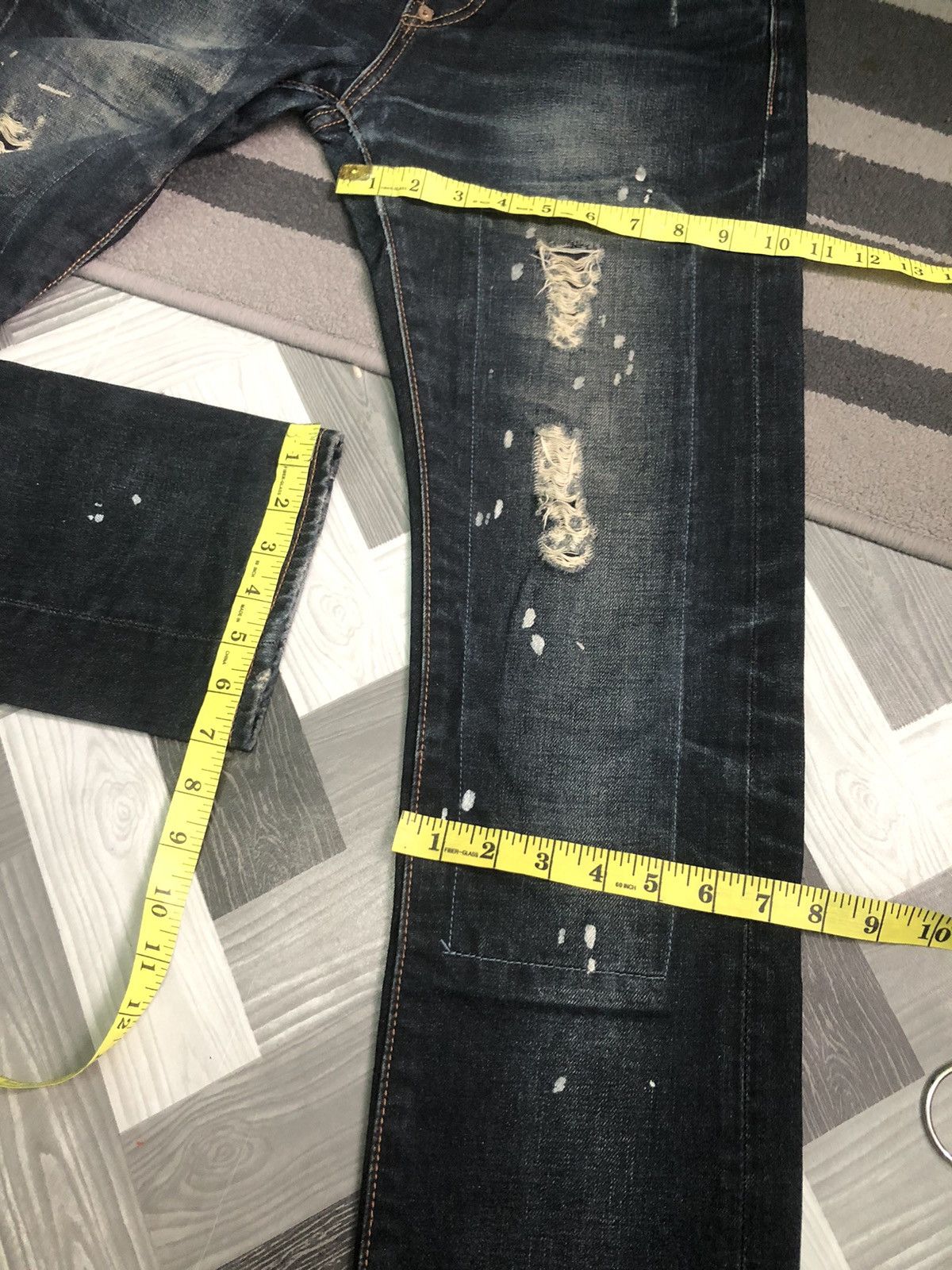 Evisu × Japanese Brand EVISU SPECIAL NO 3 DISTRESSED DENIM JEANS Size US 30 / EU 46 - 10 Thumbnail