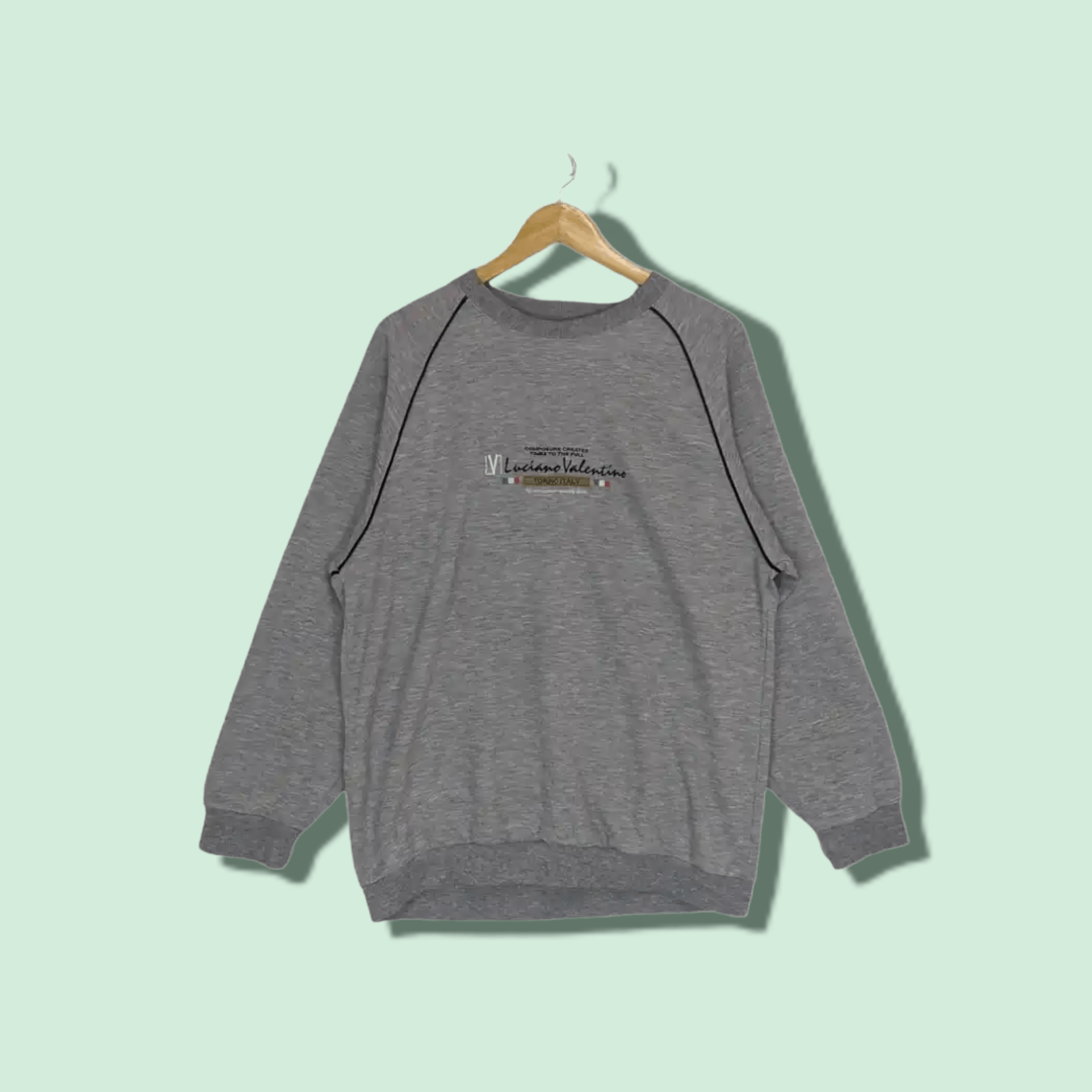Valentino Vintage 2000's LUCIANO VALENTINO Spell Out Jumper Sweatshirt Size US XL / EU 56 / 4 - 1 Thumbnail