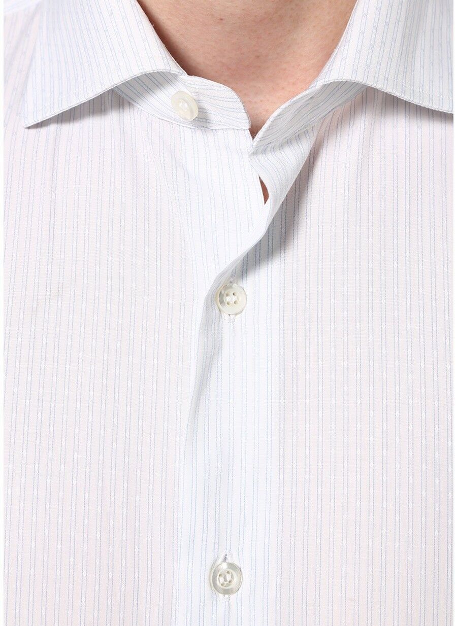 Caruso CARUSO white striped cotton dress shirt 42 / 16.5 Size US L / EU 52-54 / 3 - 3 Thumbnail