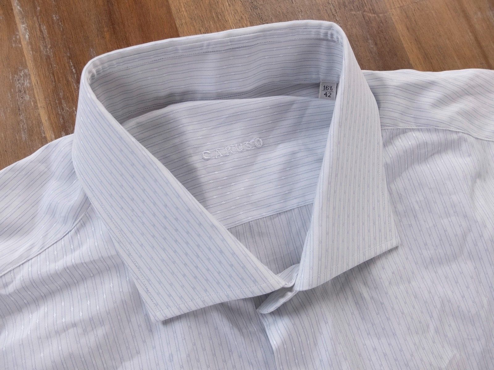 Caruso CARUSO white striped cotton dress shirt 42 / 16.5 Size US L / EU 52-54 / 3 - 5 Thumbnail